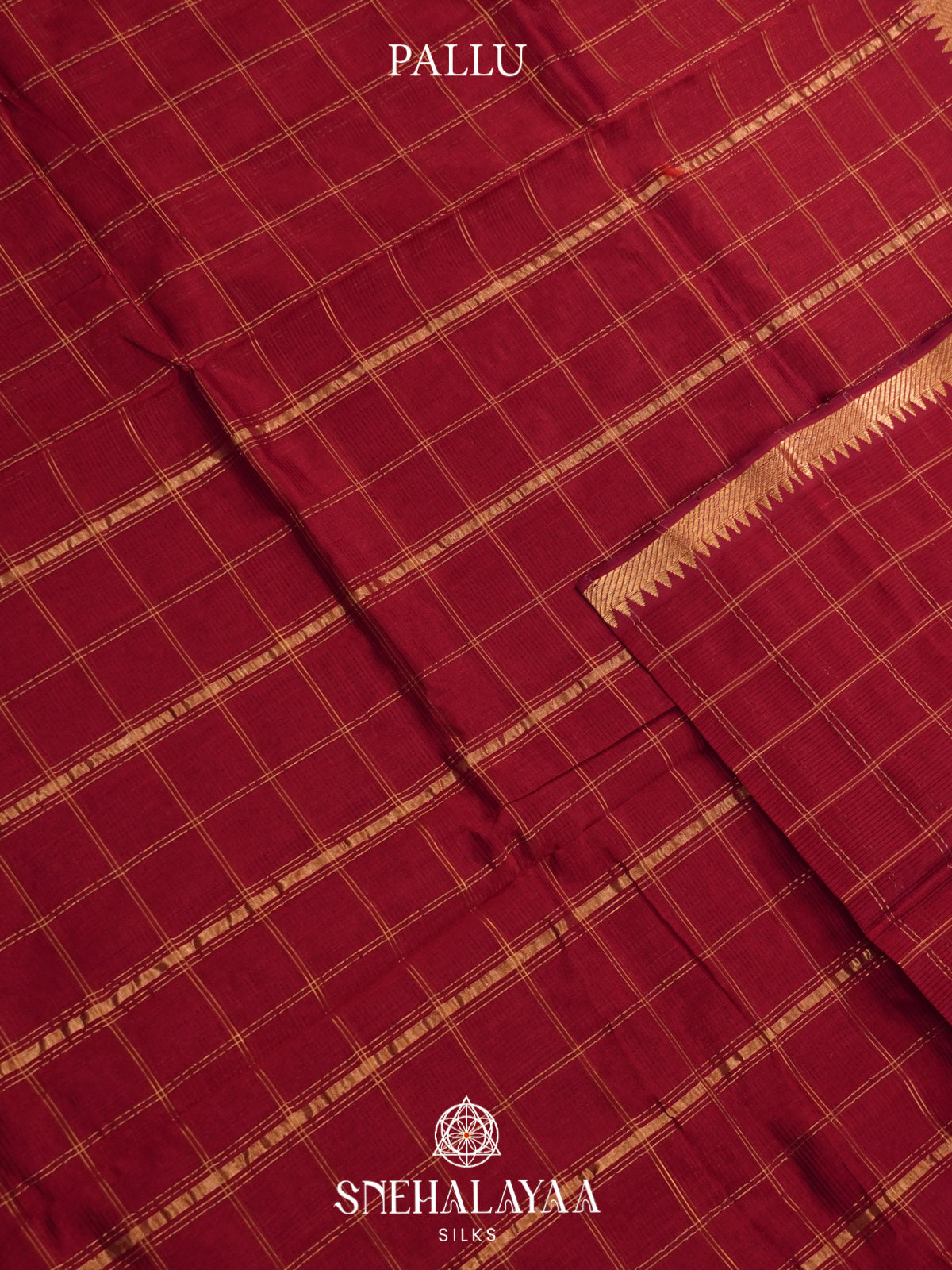Maroon Mangalagiri Silk Cotton Saree