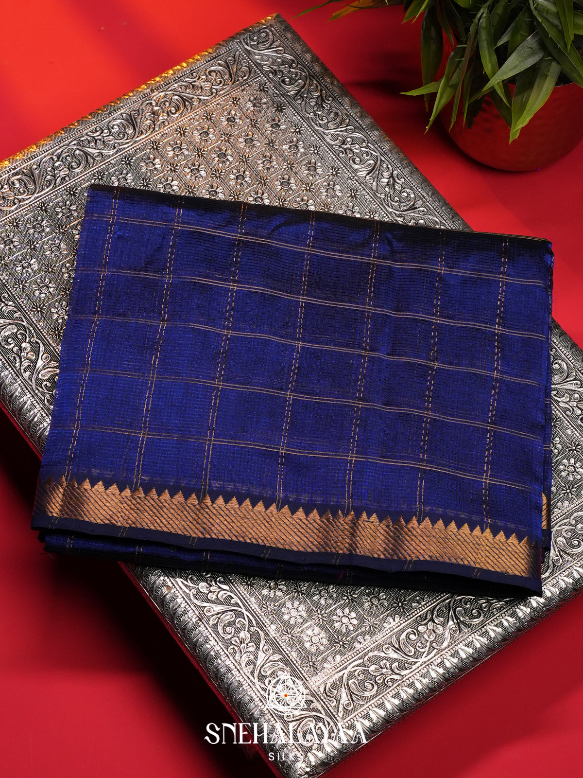 Blue Mangalagiri Silk Cotton Saree
