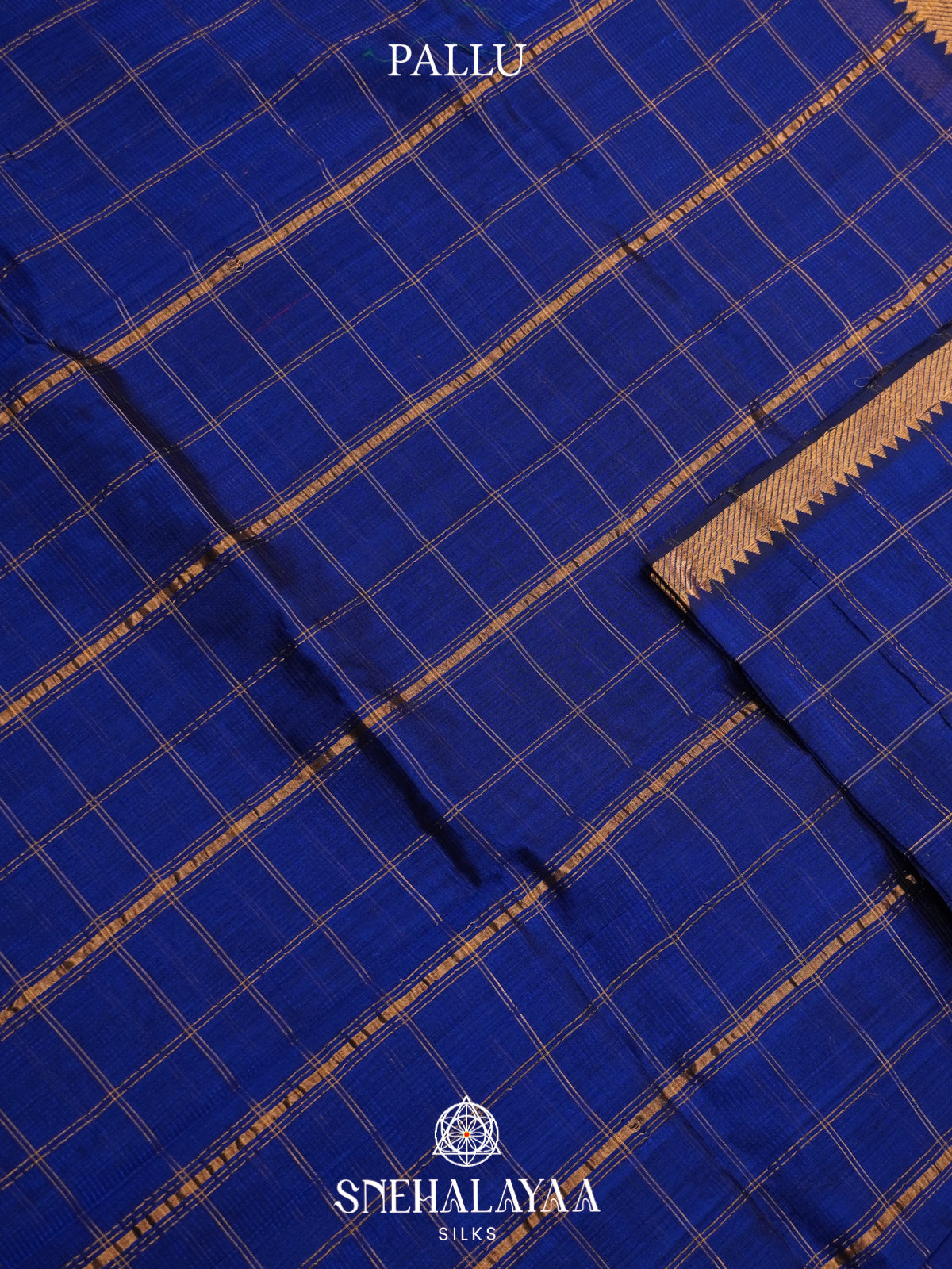 Blue Mangalagiri Silk Cotton Saree