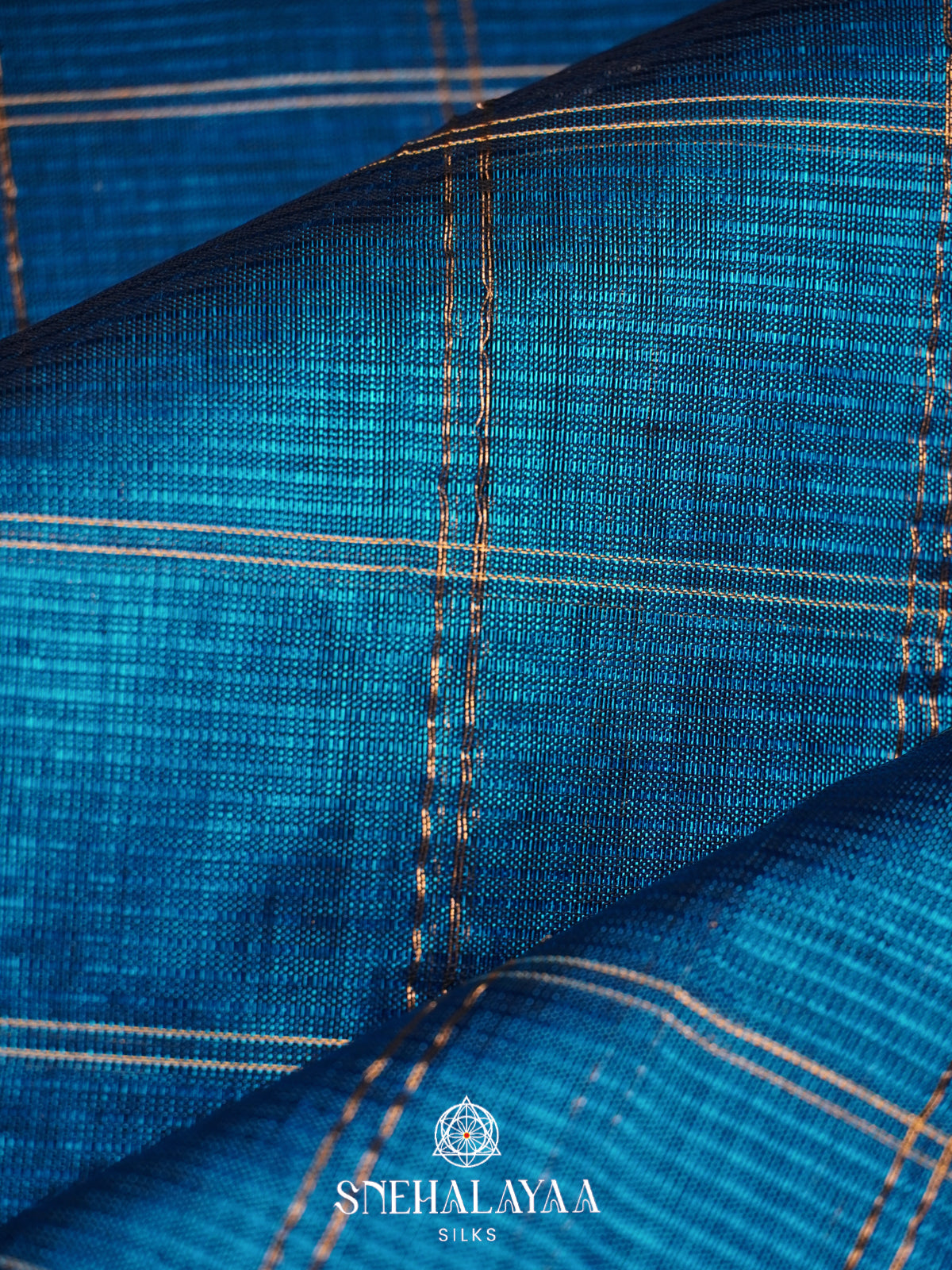 Peacock Blue Mangalagiri Silk Cotton Saree