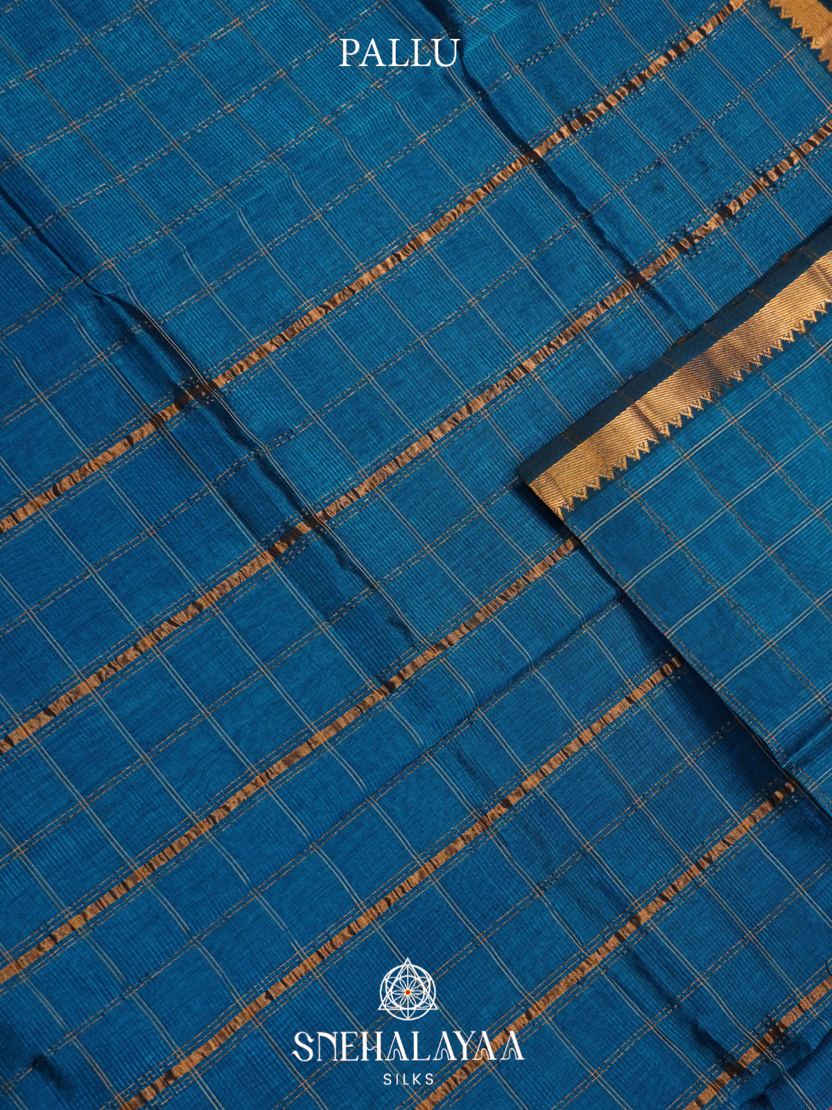 Peacock Blue Mangalagiri Silk Cotton Saree