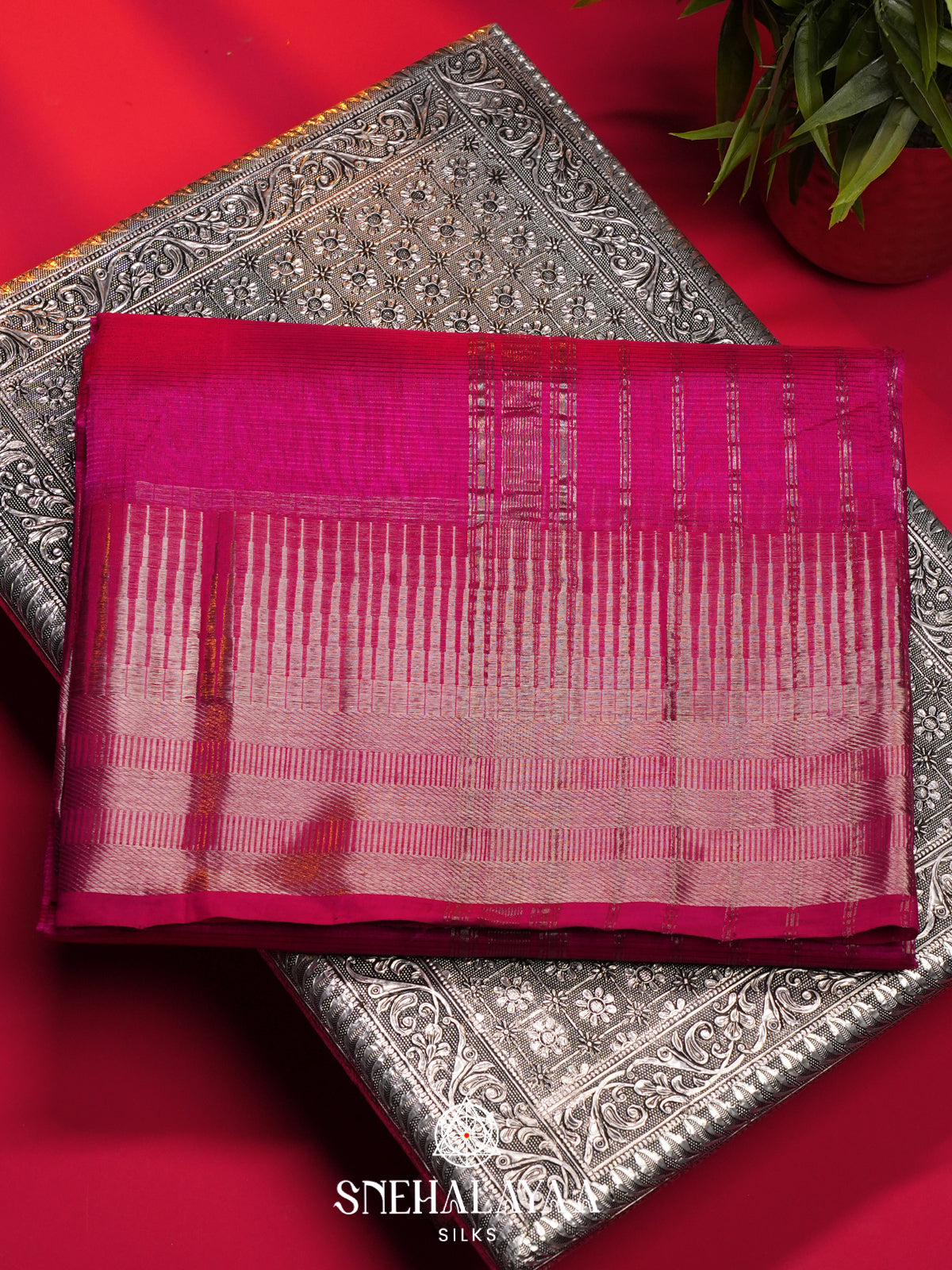 Pink Mangalagiri Silk Cotton Saree