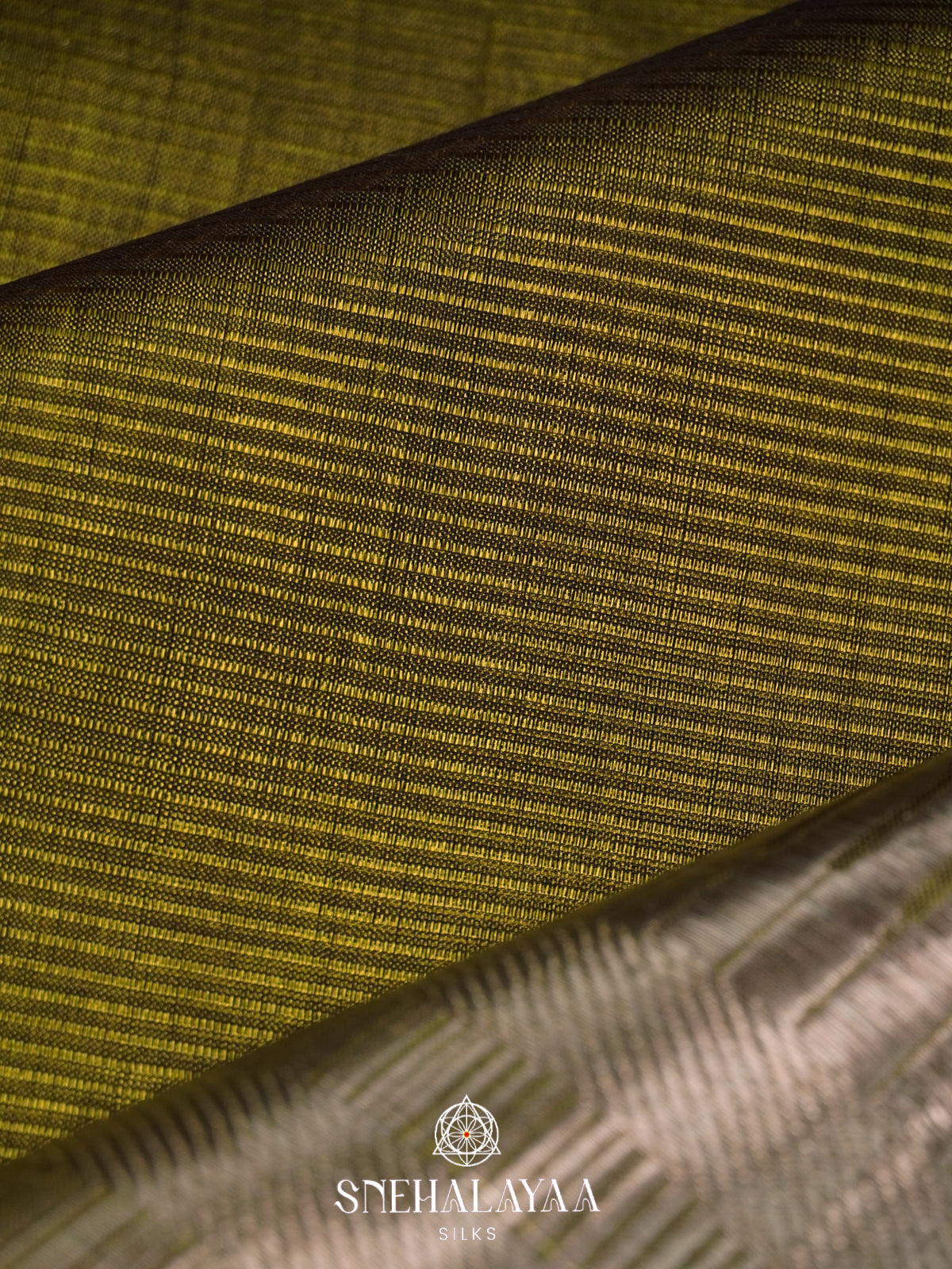 Olive Green Mangalagiri Silk Cotton Saree
