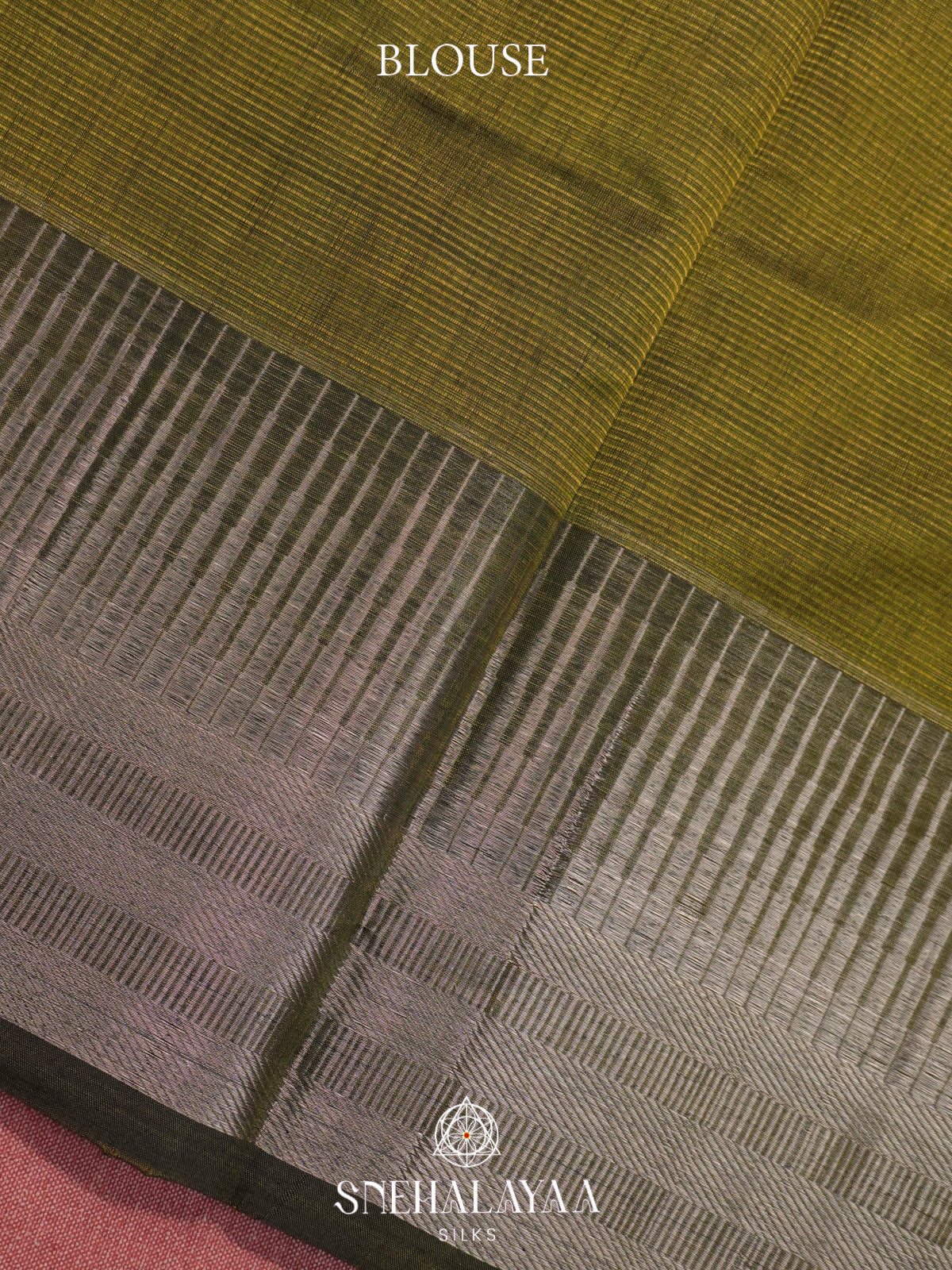 Olive Green Mangalagiri Silk Cotton Saree