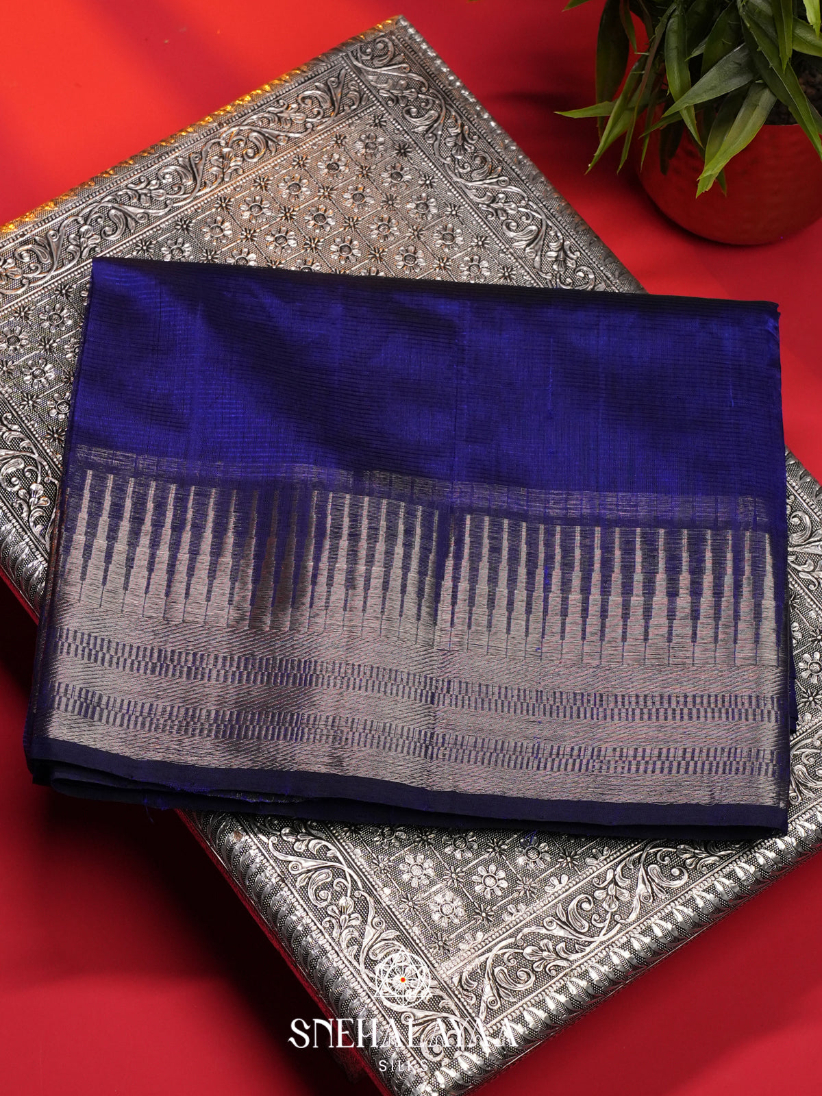 Royal Blue Mangalagiri Silk Cotton Saree