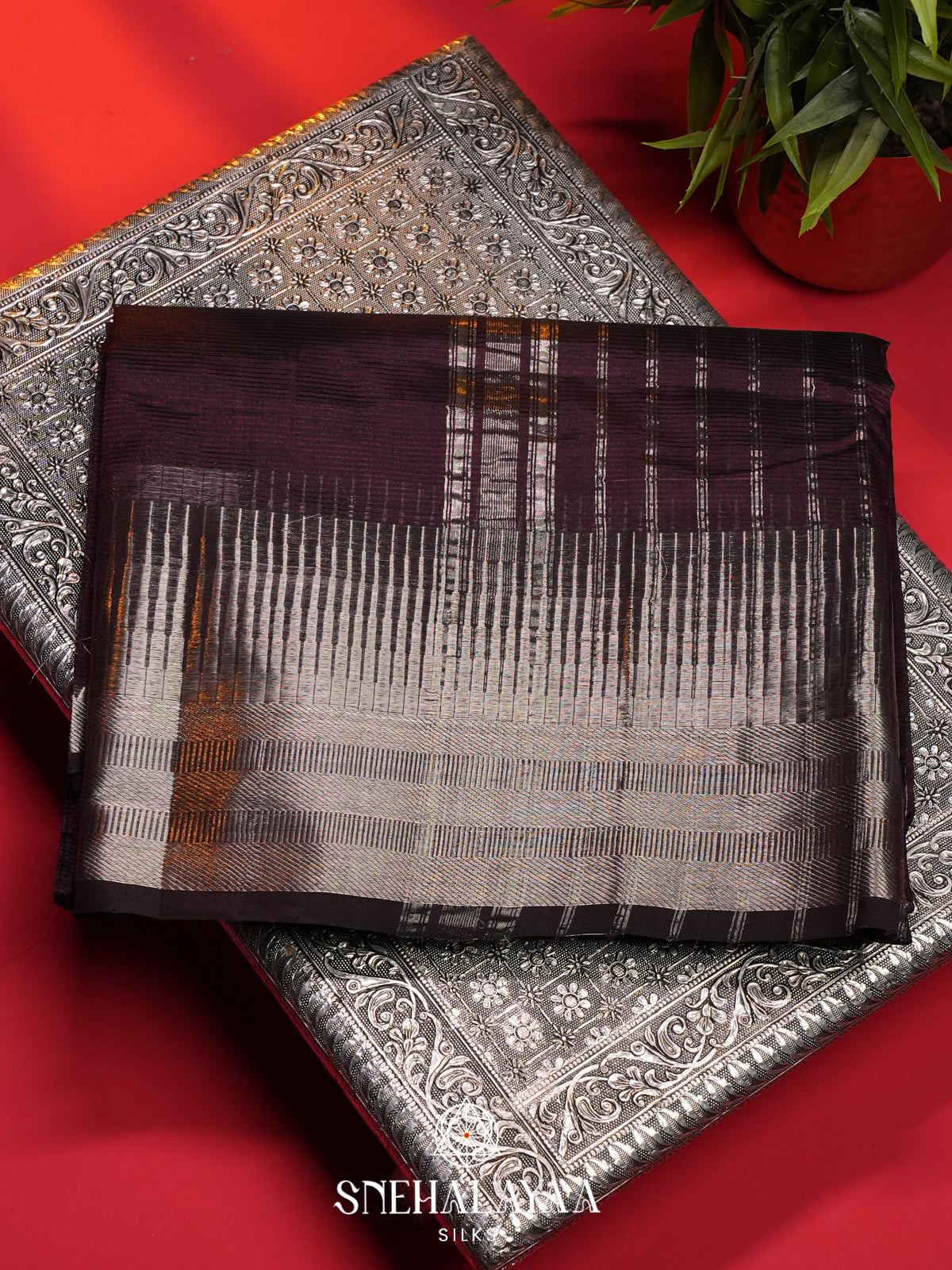 Plum Mangalagiri Silk Cotton Saree
