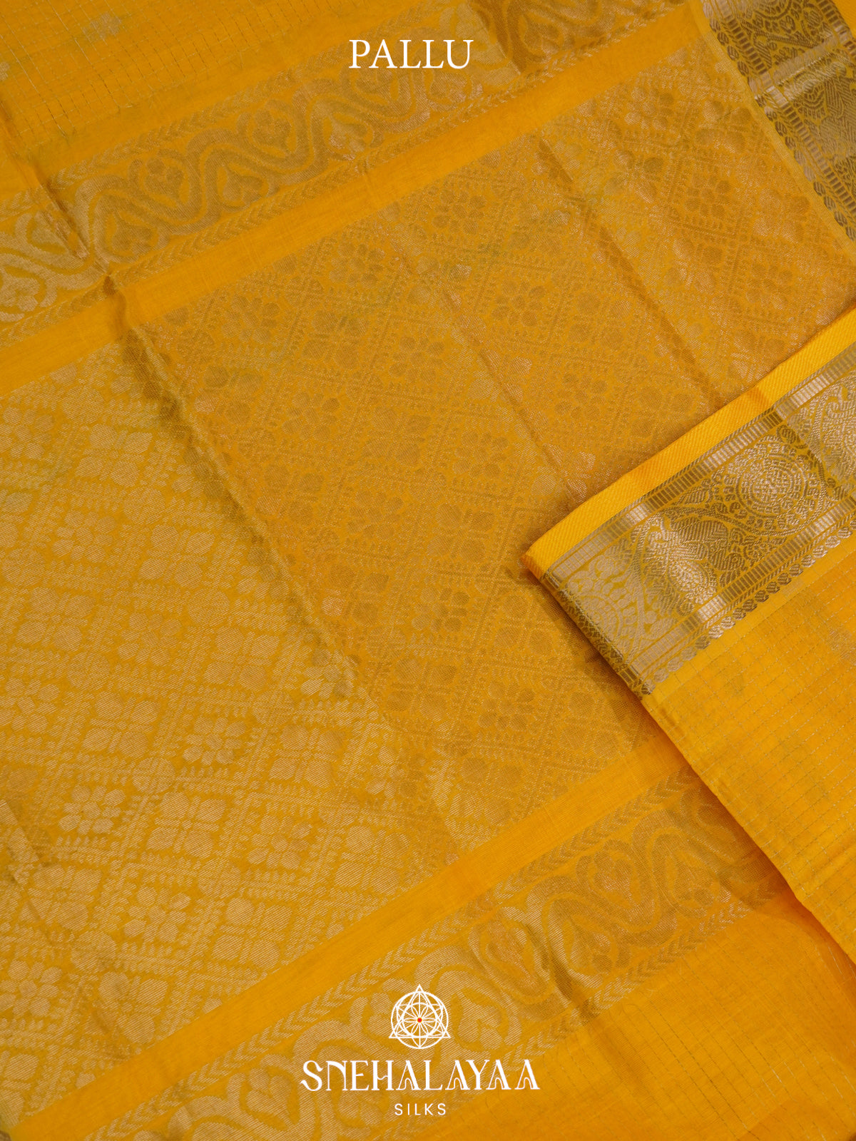 Yellow Mangalagiri Silk Cotton Saree
