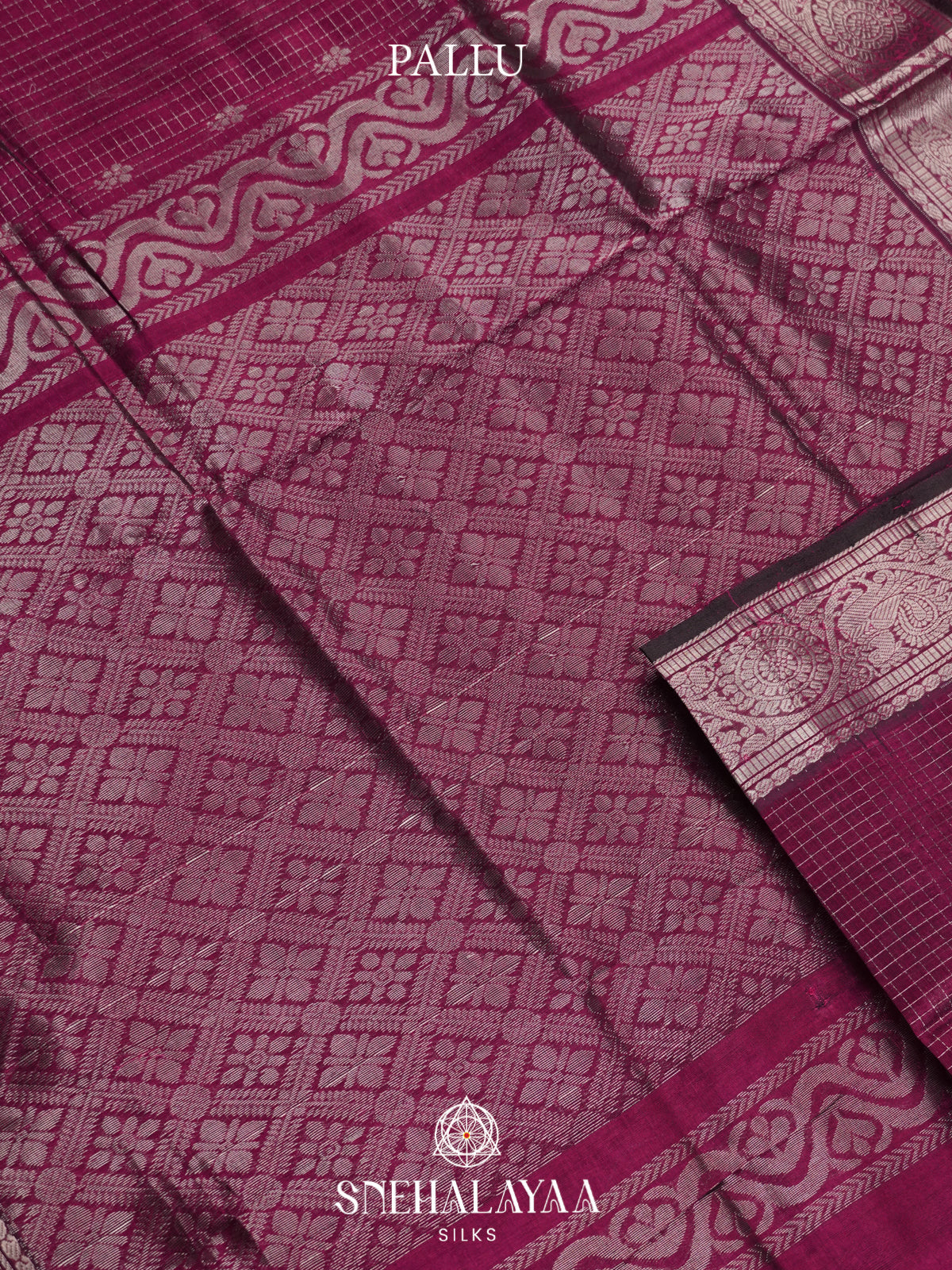 Wine Mangalagiri Silk Cotton Saree