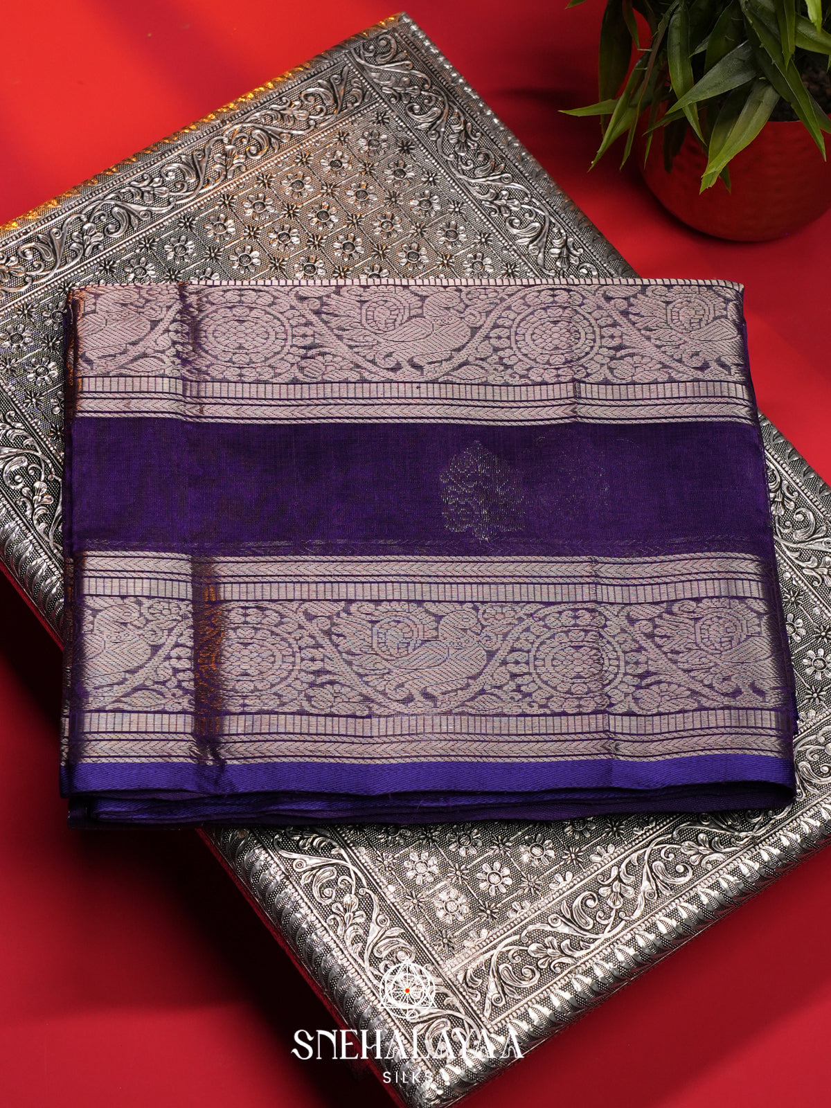 Royal Purple Mangalagiri Silk Cotton Saree
