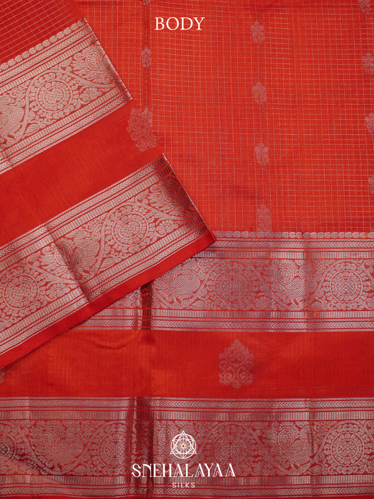 Burnt Orange Mangalagiri Silk Cotton Saree