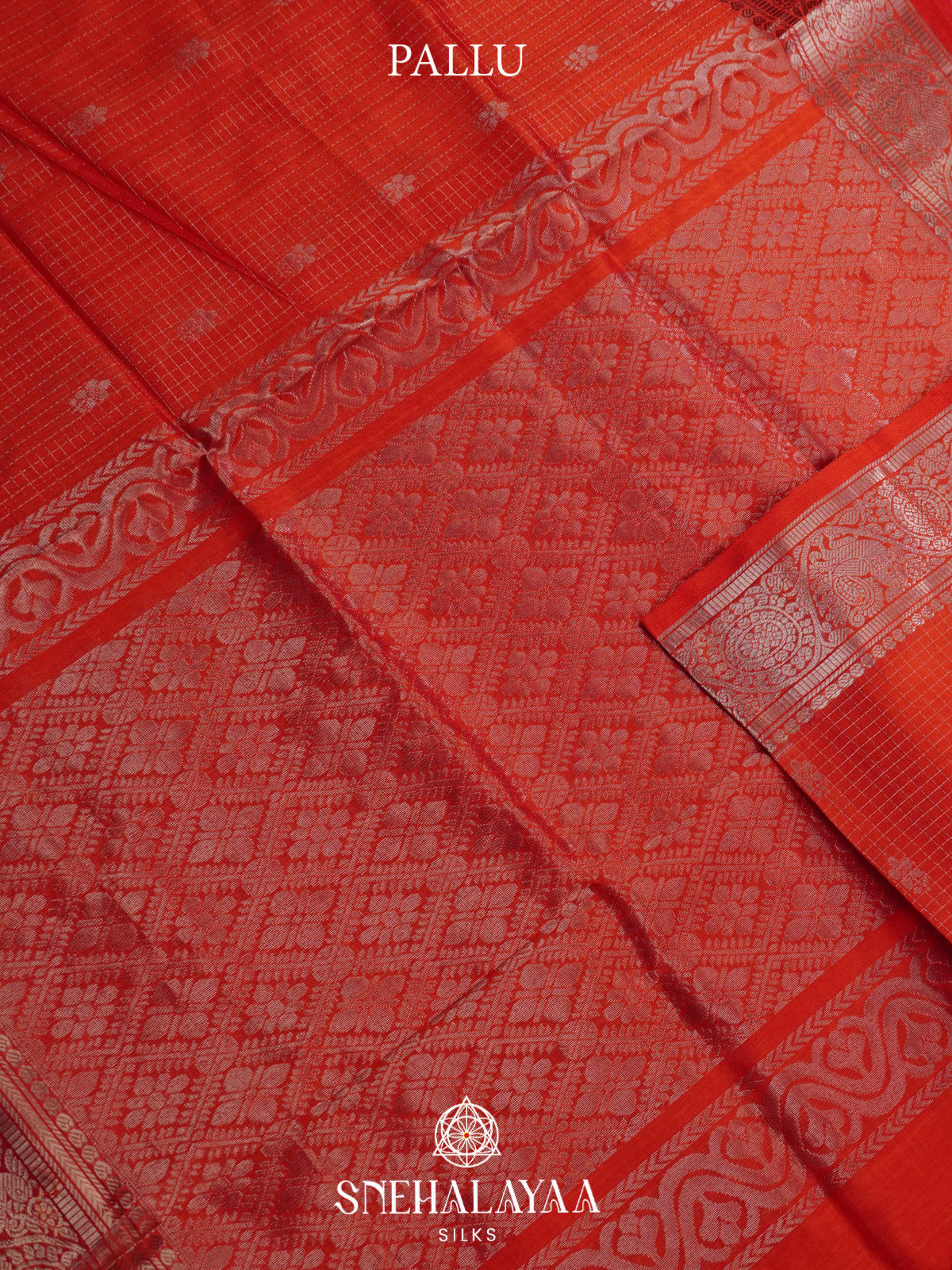Burnt Orange Mangalagiri Silk Cotton Saree