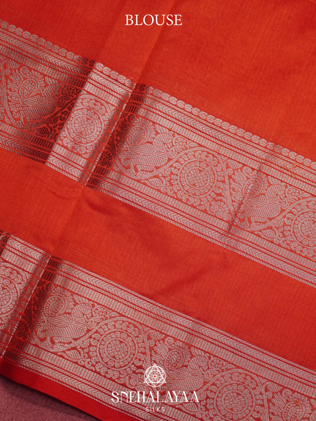 Burnt Orange Mangalagiri Silk Cotton Saree