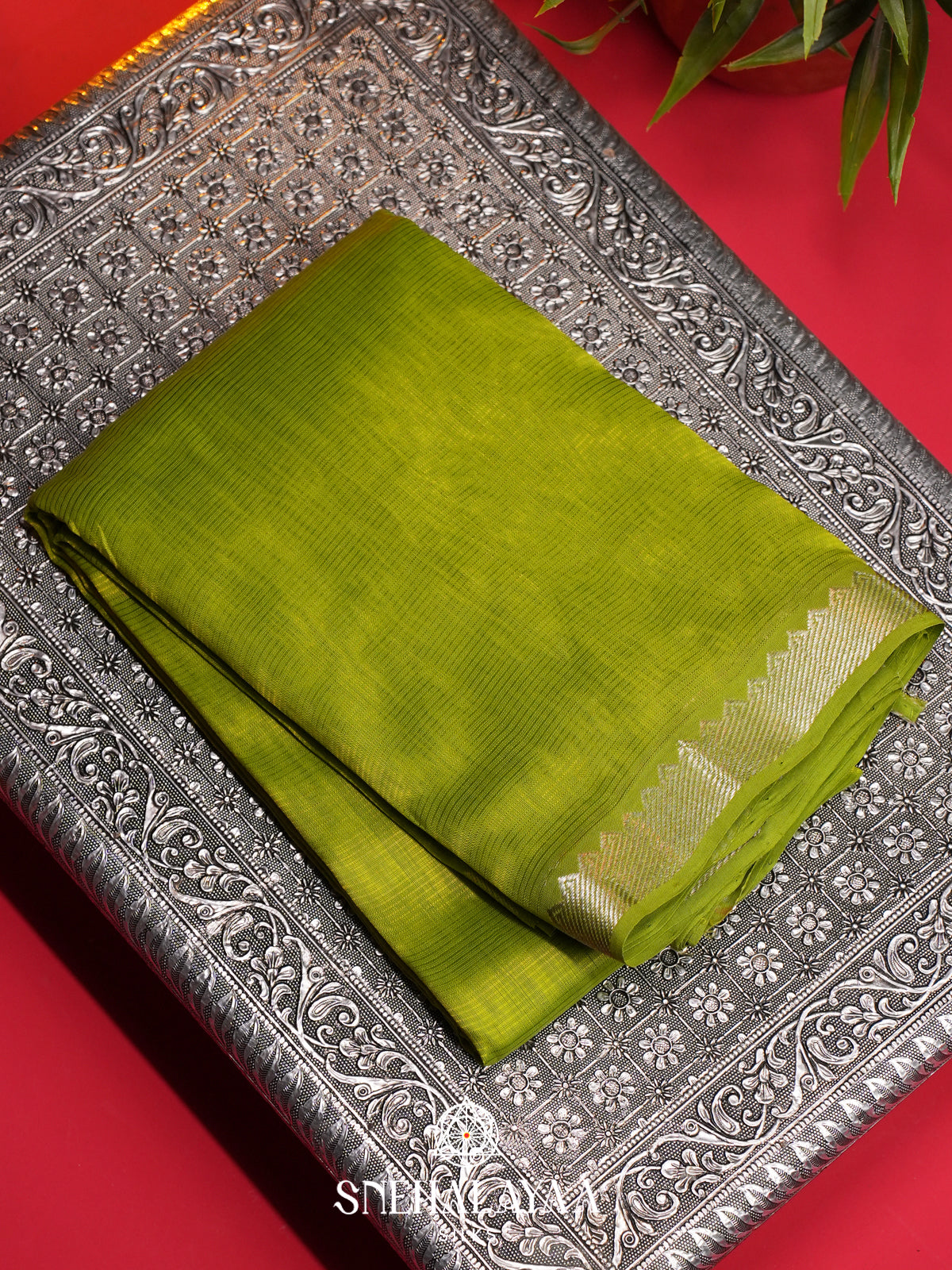 Lime Green Mangalagiri Silk Cotton