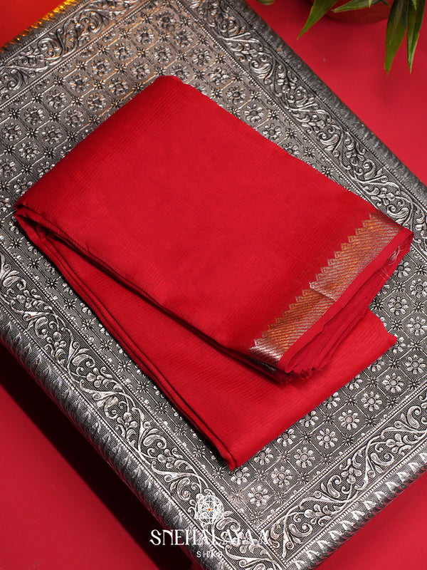 Red Mangalagiri Silk Cotton