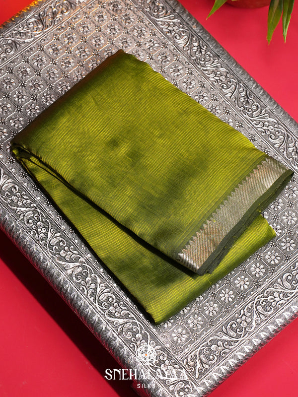 Lime Green Mangalagiri Silk Cotton