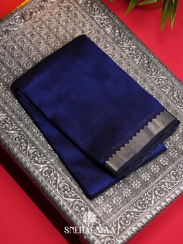Navy Blue Mangalagiri Silk Cotton