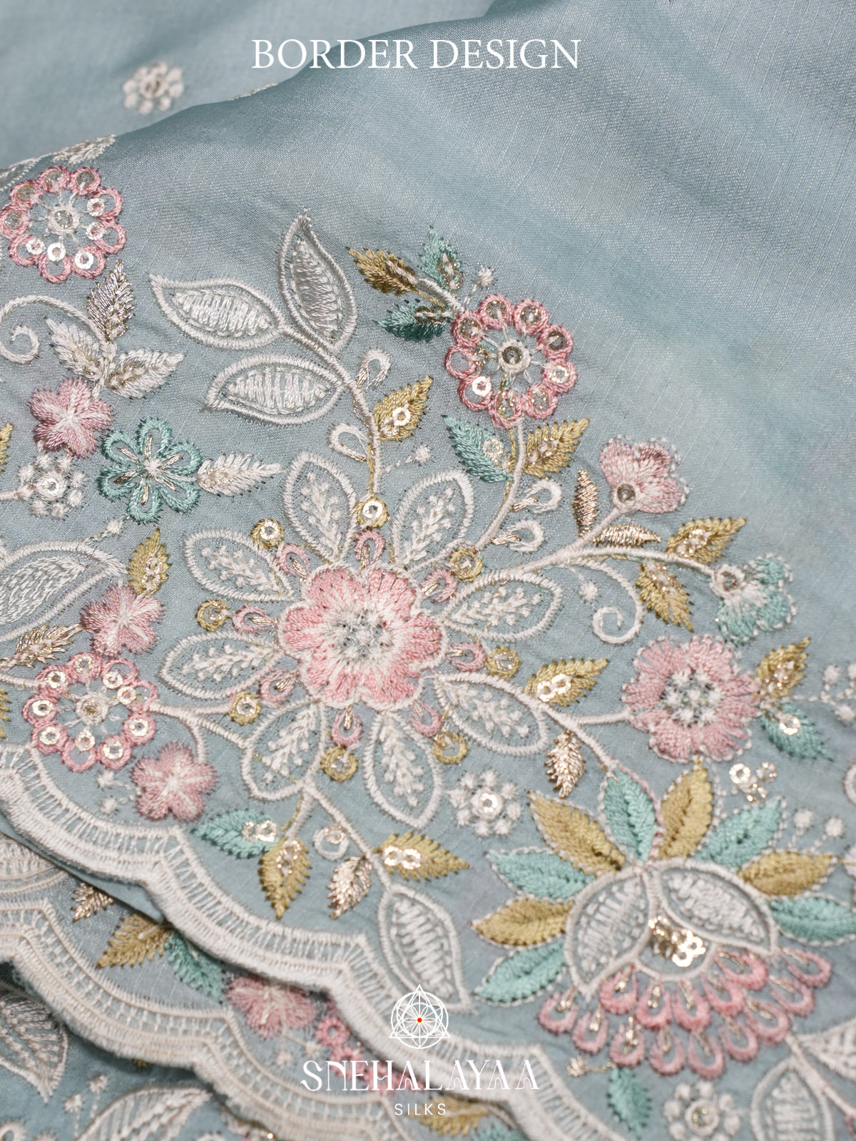 Mint Blue Raw Silk Saree