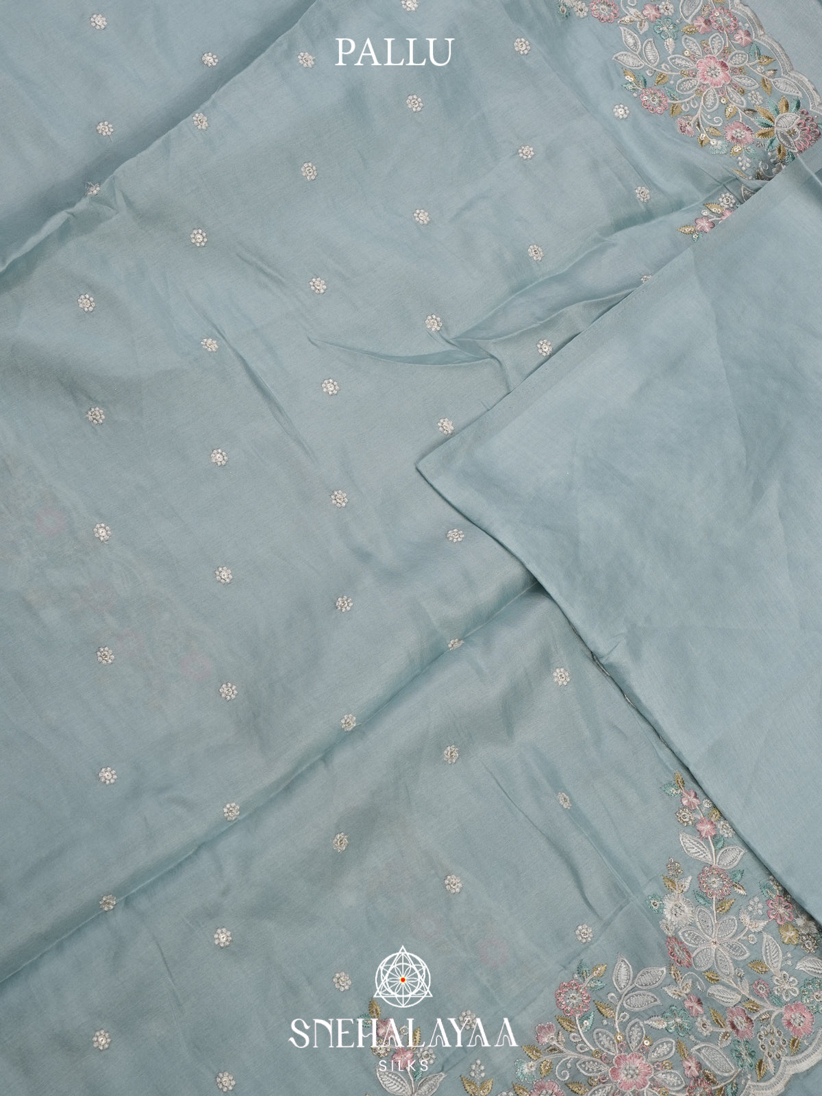 Mint Blue Raw Silk Saree