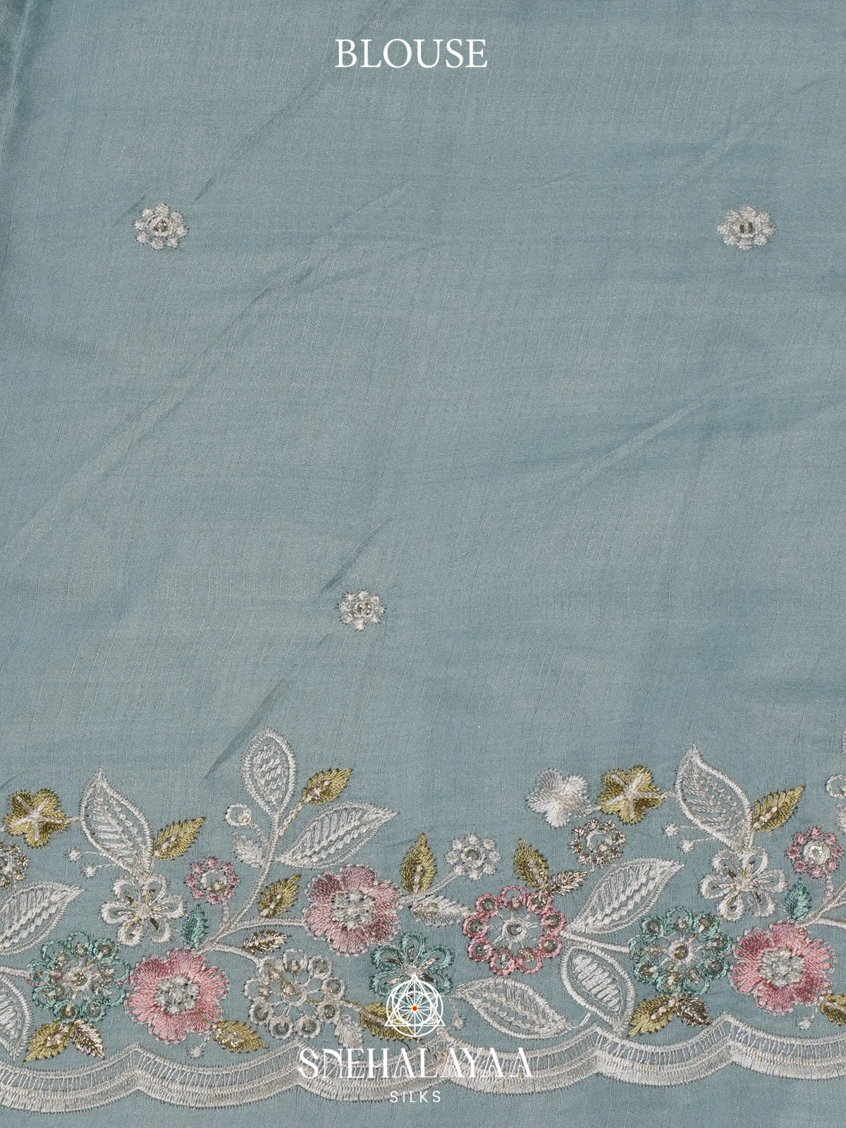 Mint Blue Raw Silk Saree