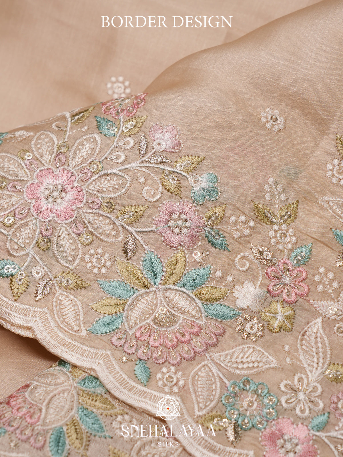 Cream Raw Silk Saree
