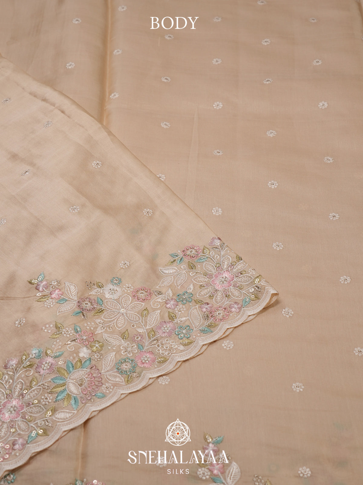 Cream Raw Silk Saree