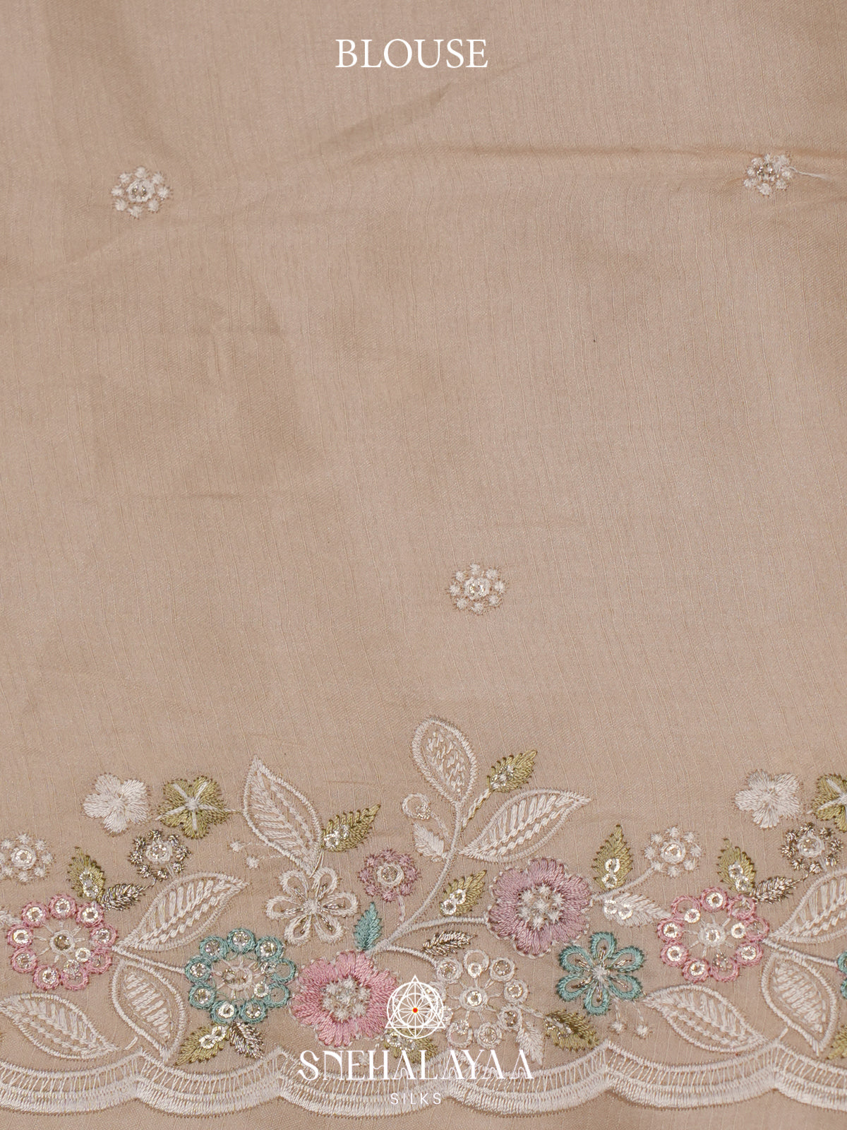 Cream Raw Silk Saree