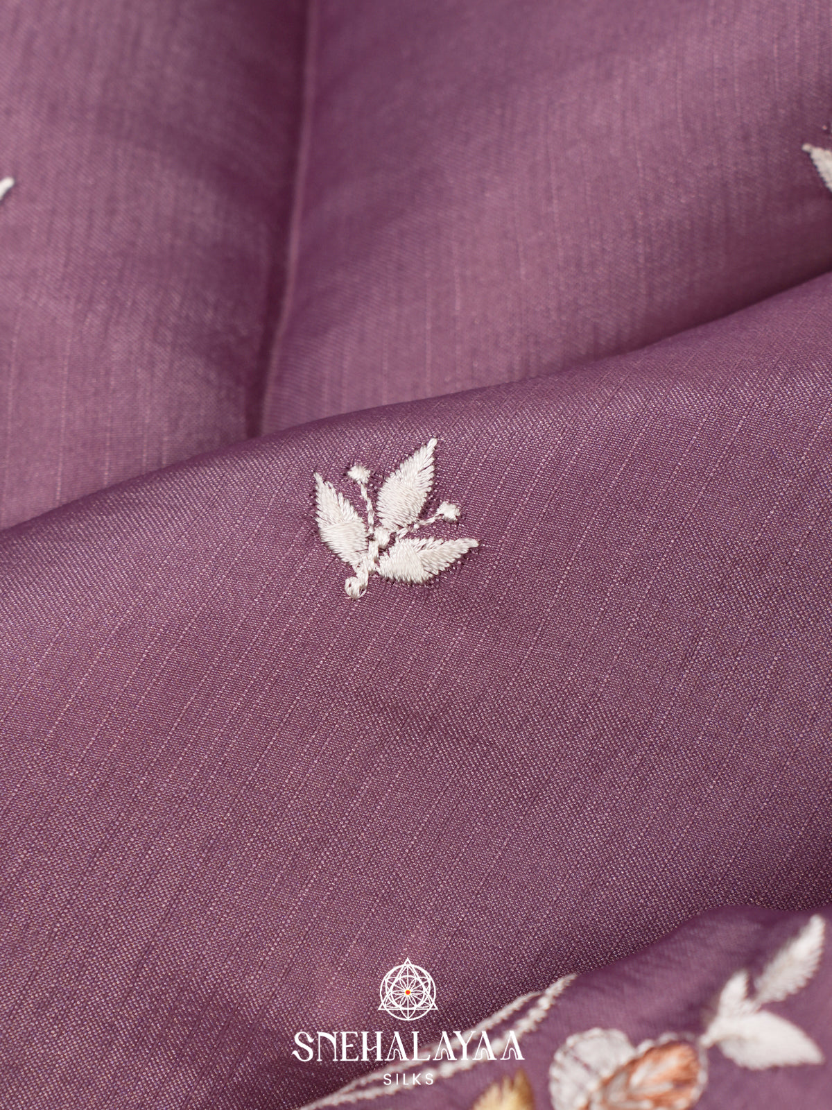 Lavender Raw Silk Saree