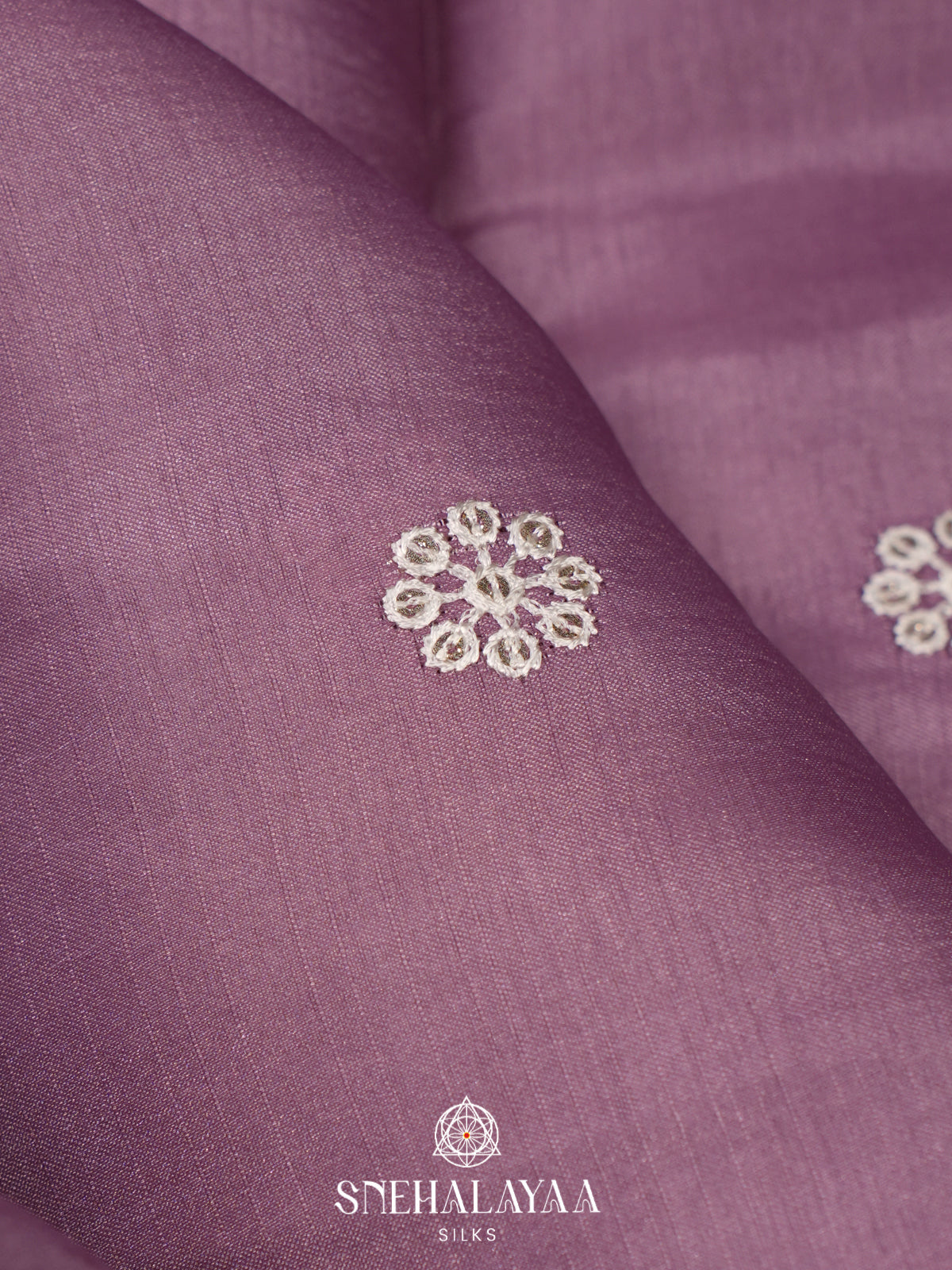 Lavender Raw Silk Saree