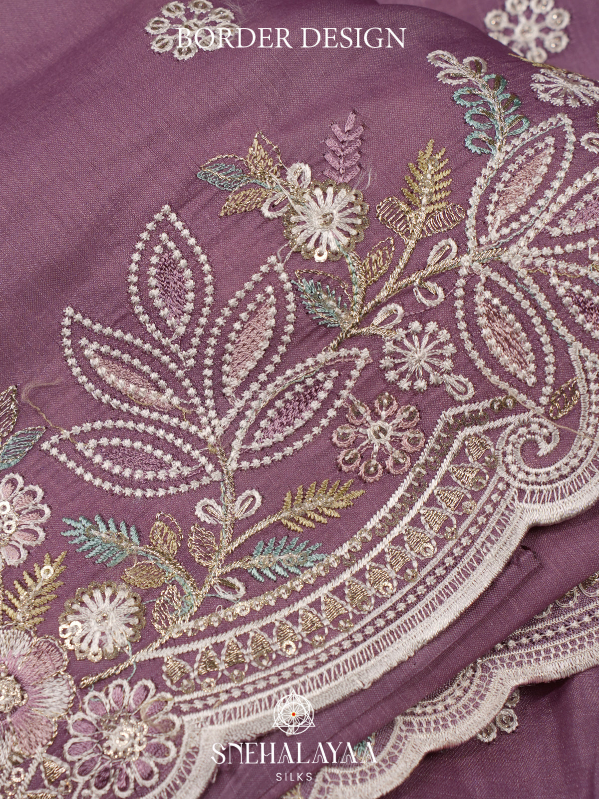 Lavender Raw Silk Saree