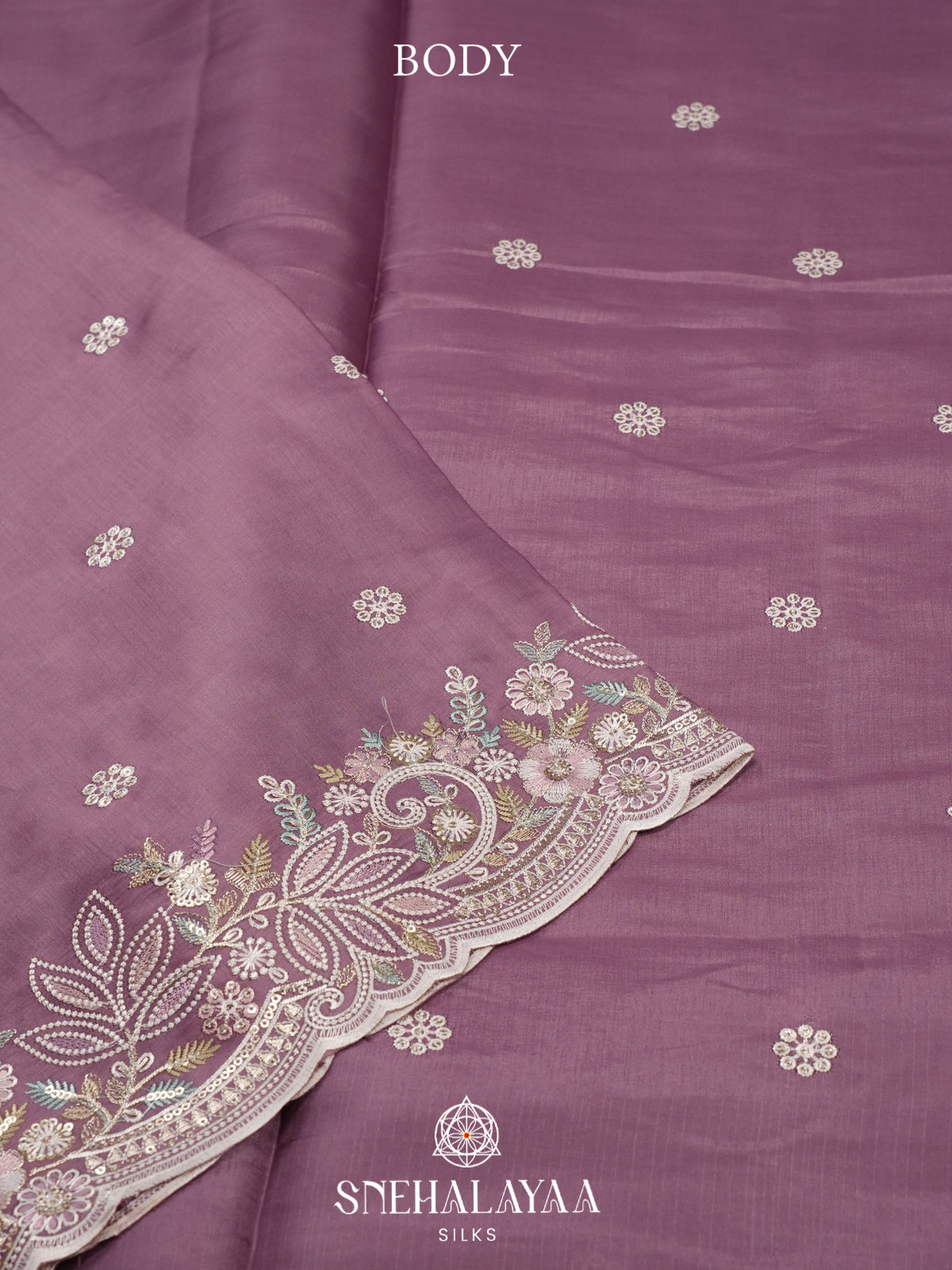 Lavender Raw Silk Saree