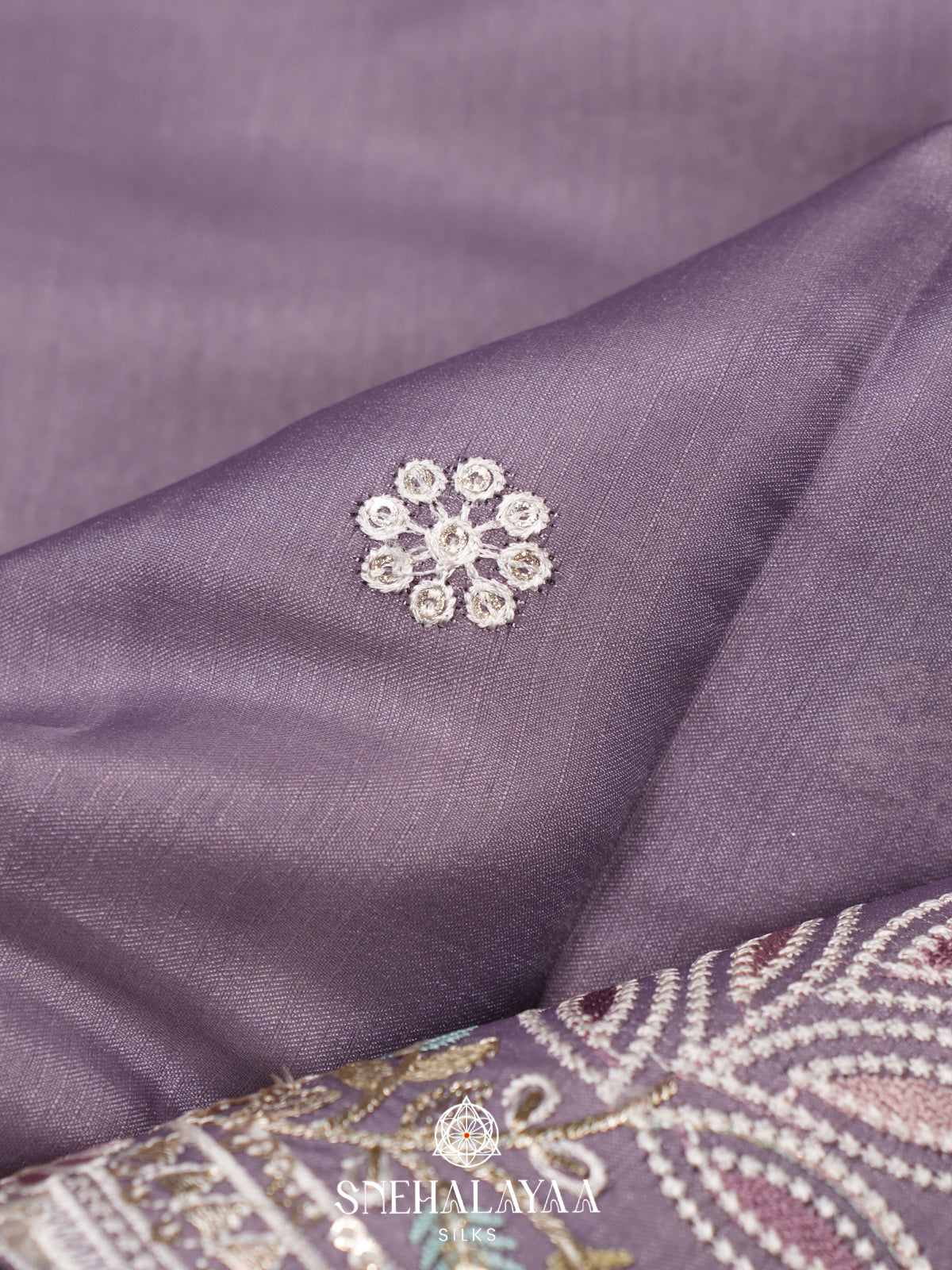 Lilac Raw Silk Saree