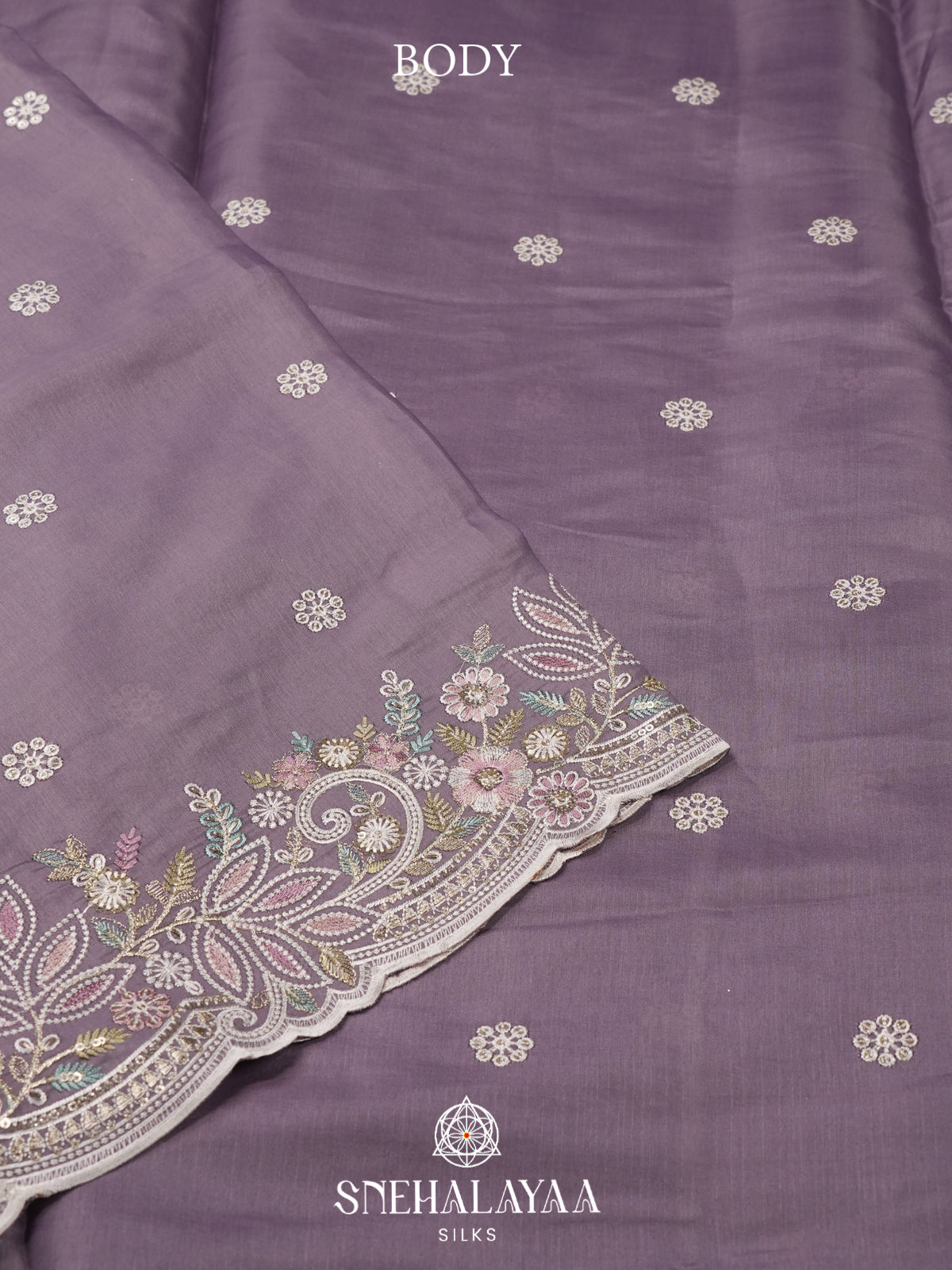 Lilac Raw Silk Saree