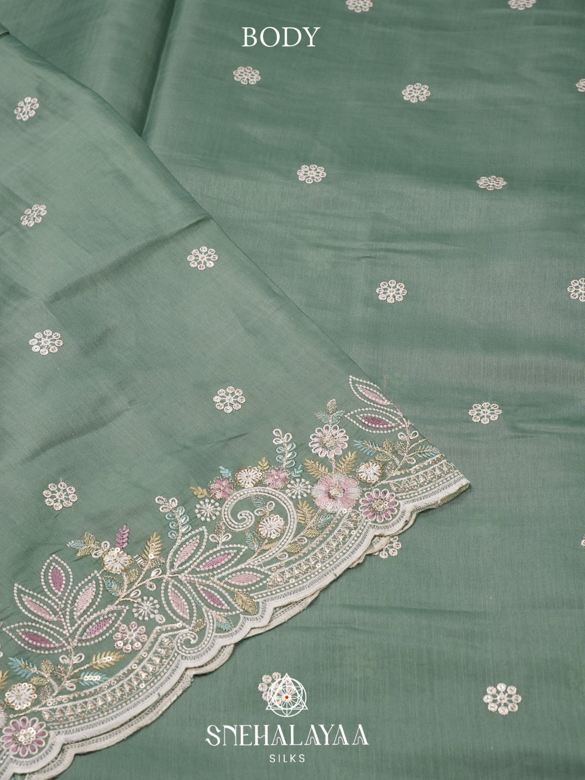 Mint Green Raw Silk Saree