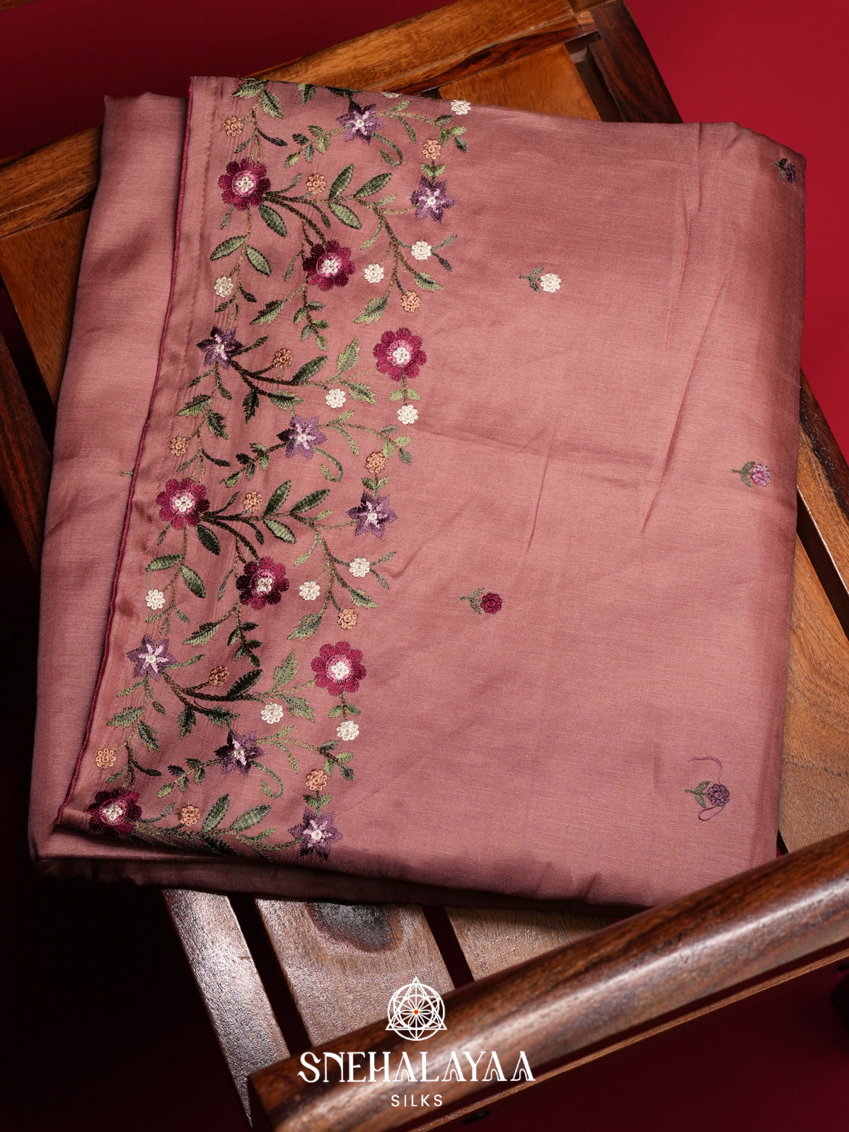 Peach Raw Silk Saree