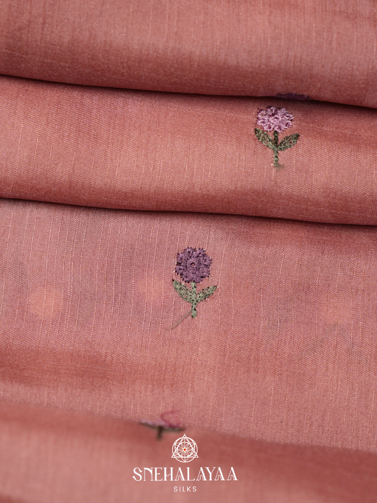 Pale Peach Raw Silk Saree