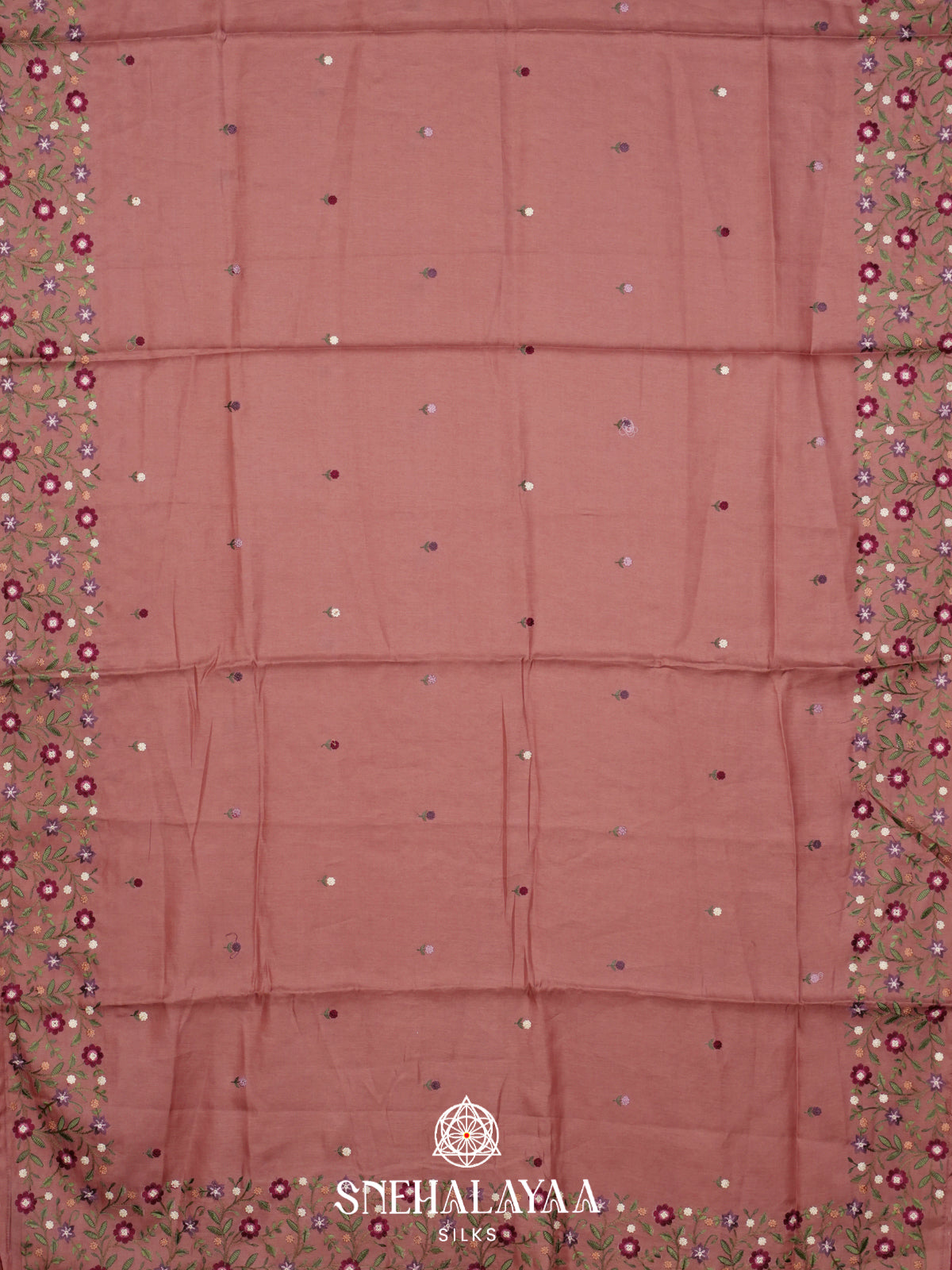 Peach Raw Silk Saree