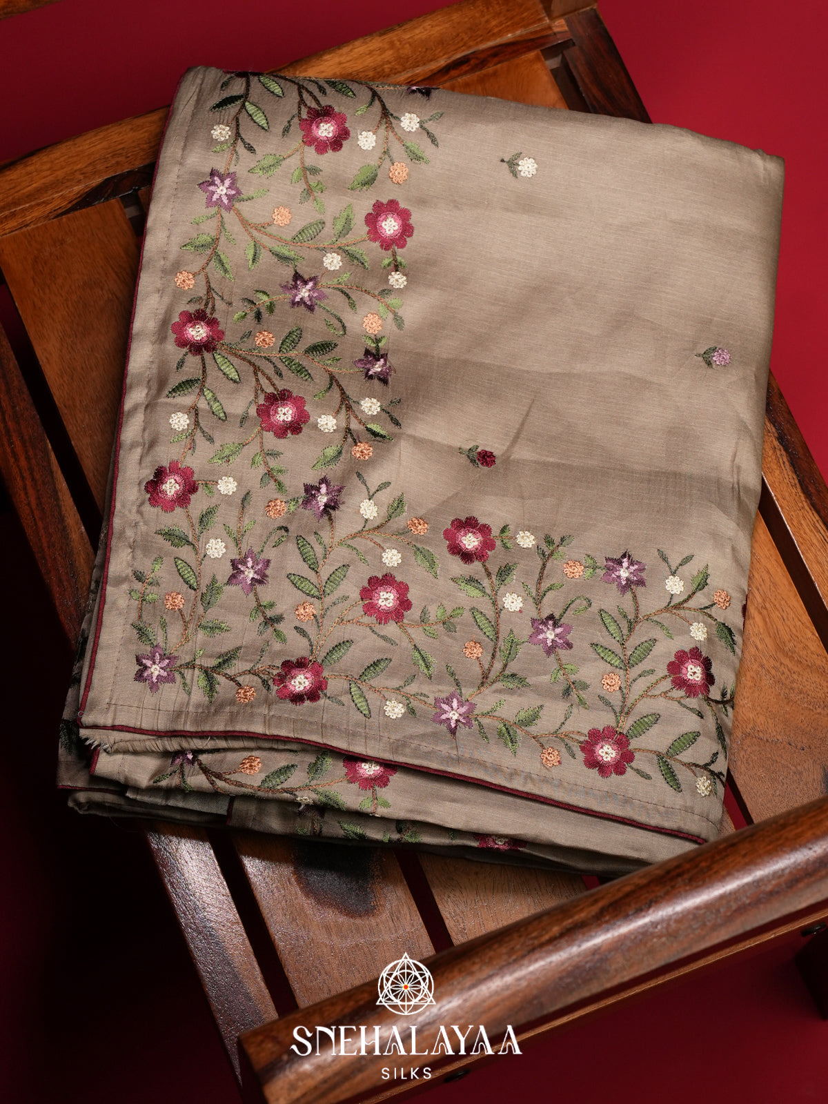 Beige Raw Silk Saree