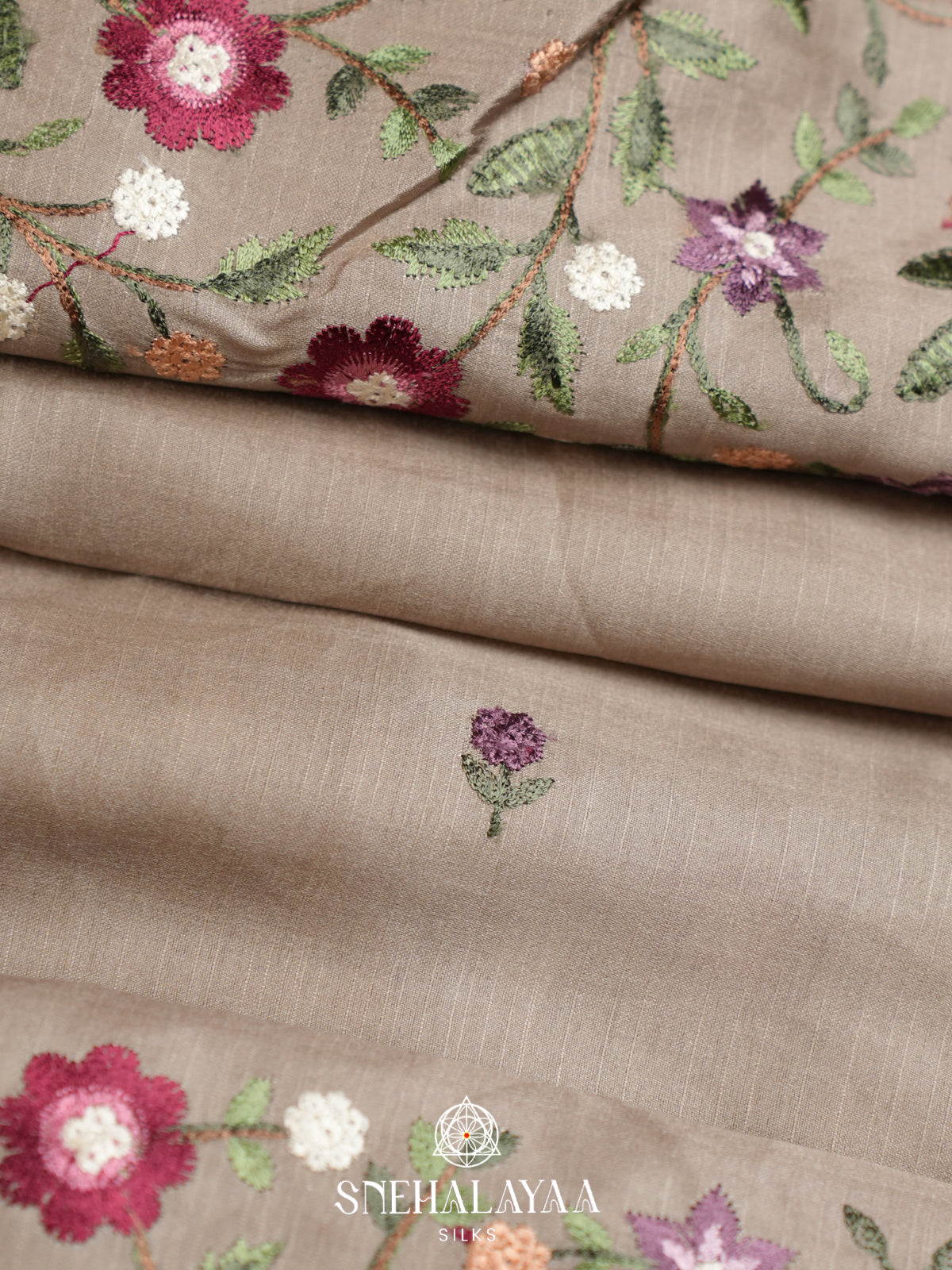 Beige Raw Silk Saree