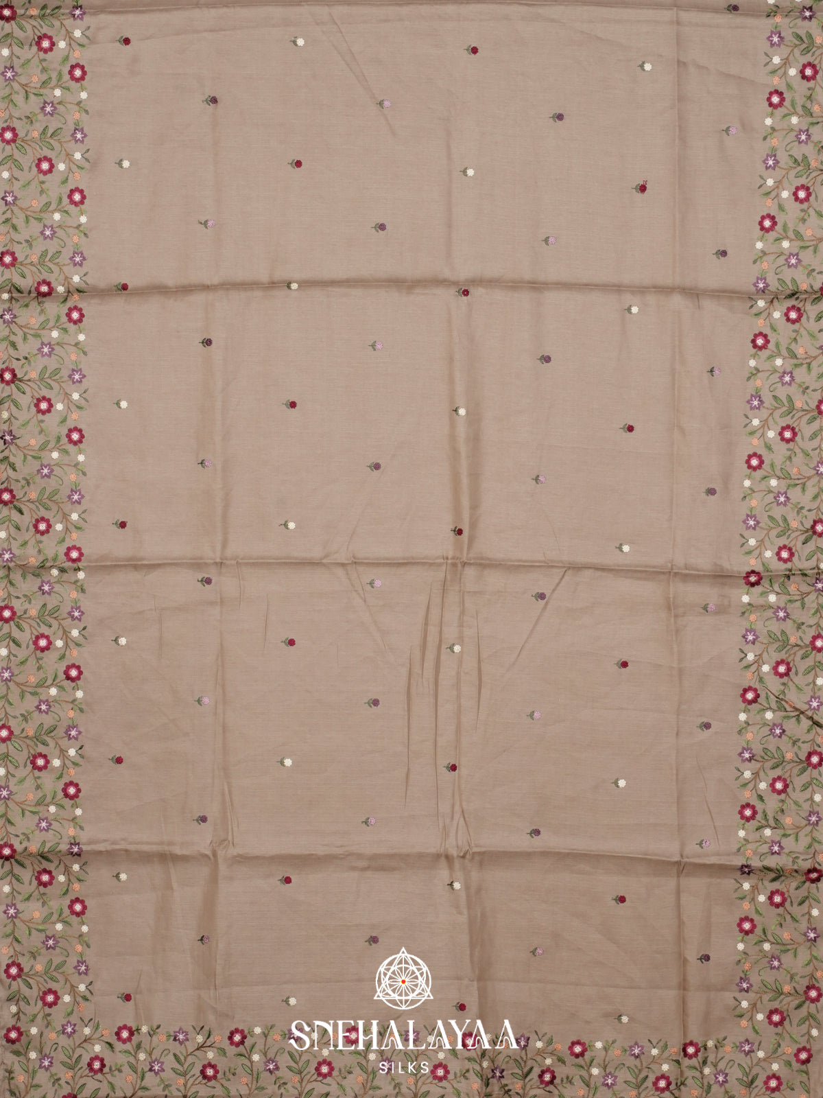 Beige Raw Silk Saree