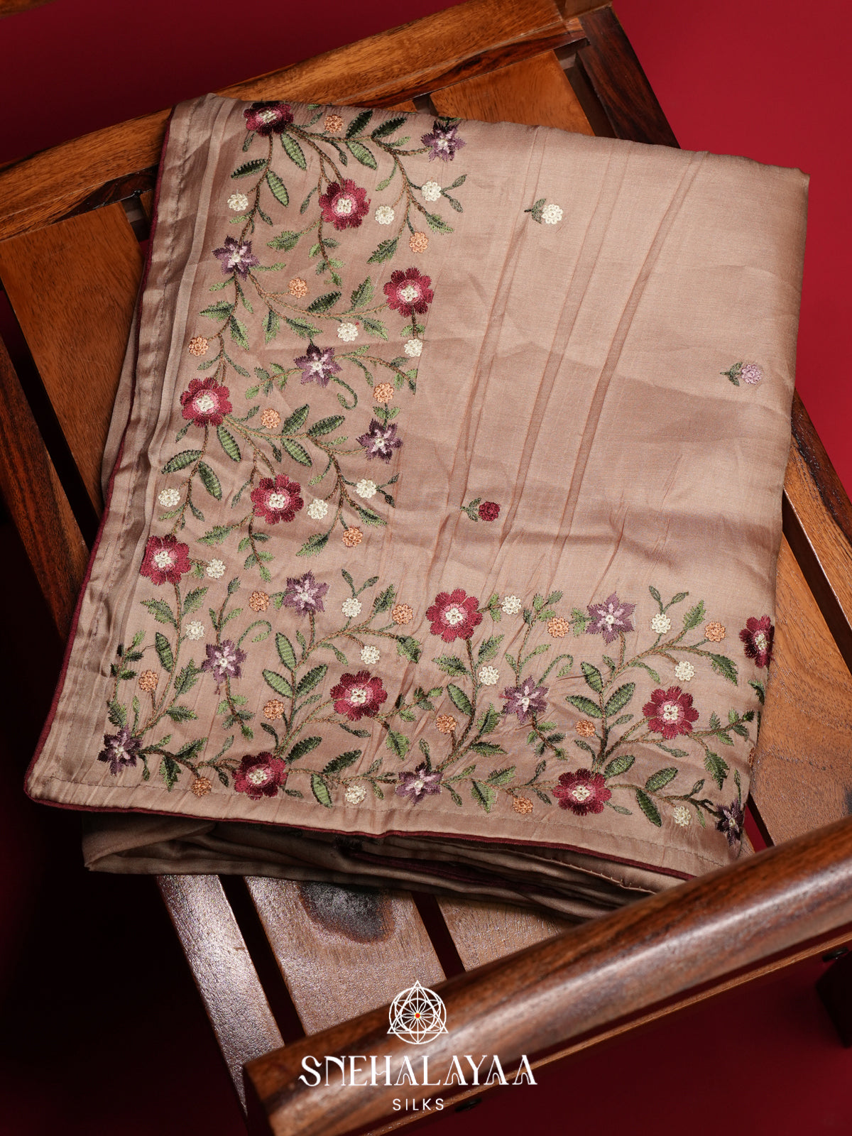 Cream Raw Silk Saree
