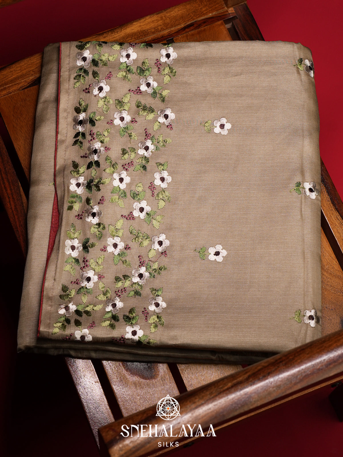 Sage Green Raw Silk Saree