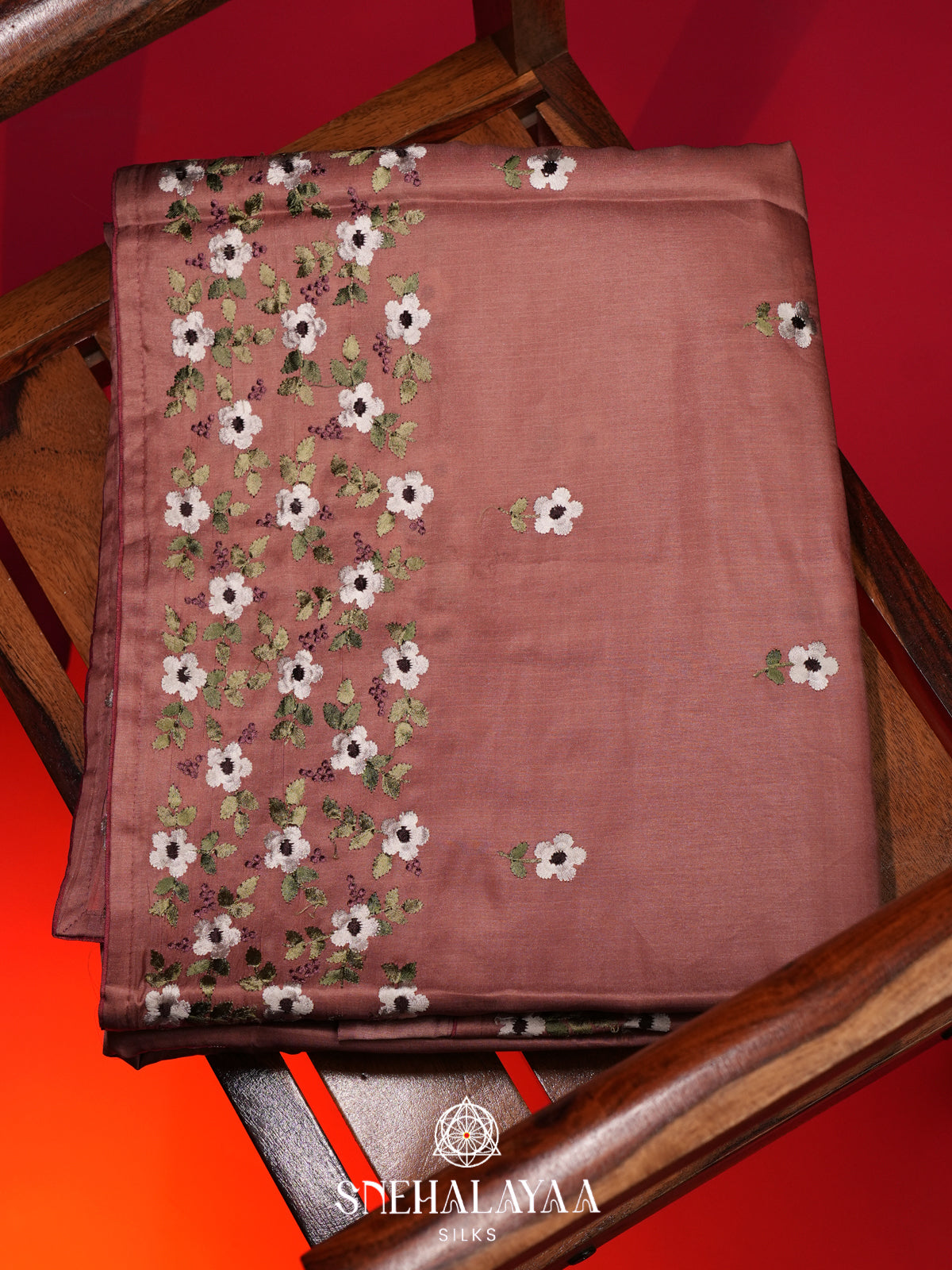 Pale Peach Raw Silk Saree