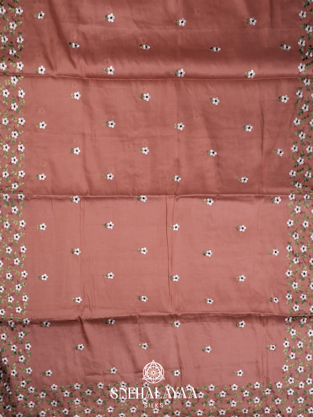 Pale Peach Raw Silk Saree