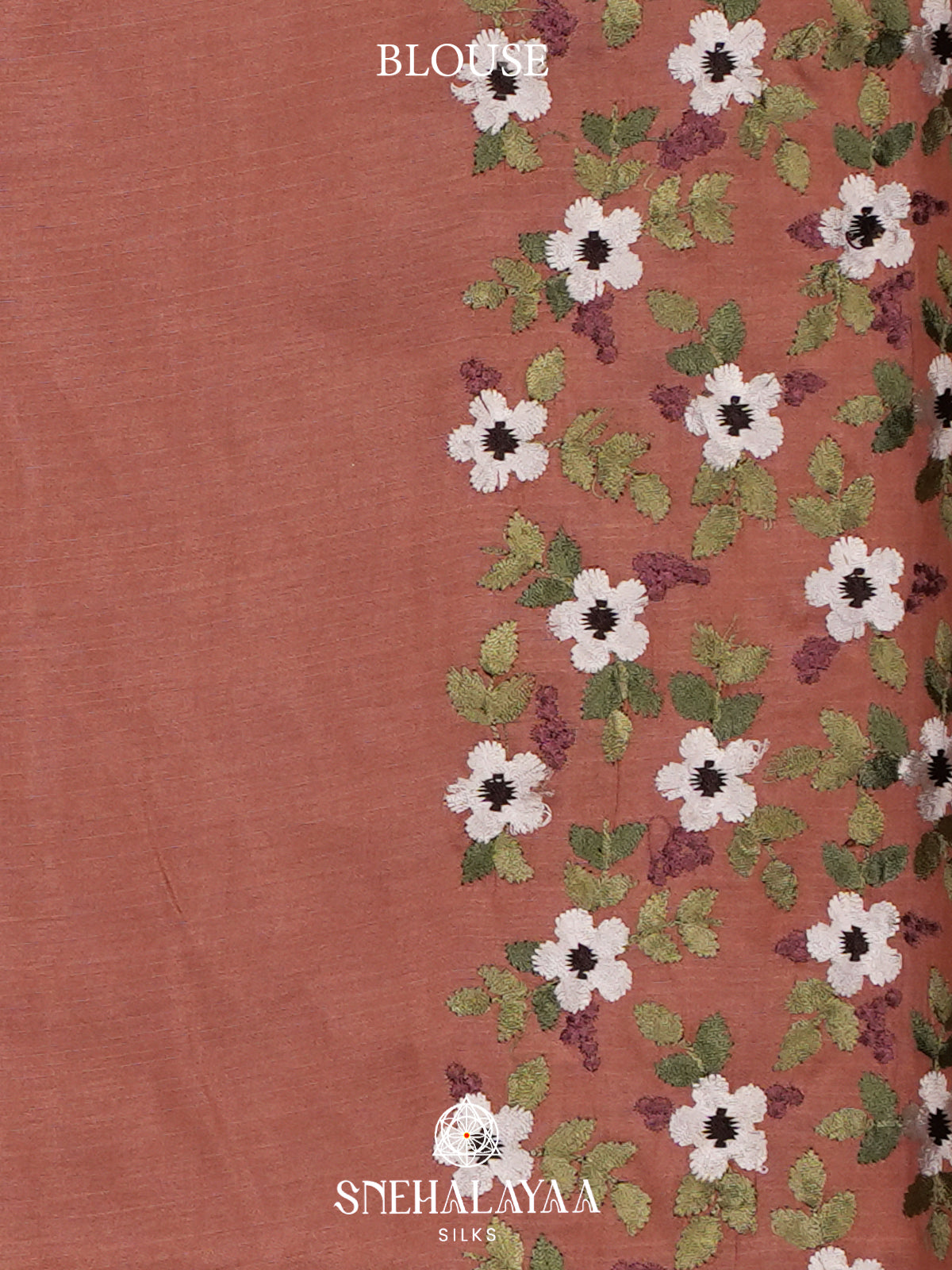 Pale Peach Raw Silk Saree