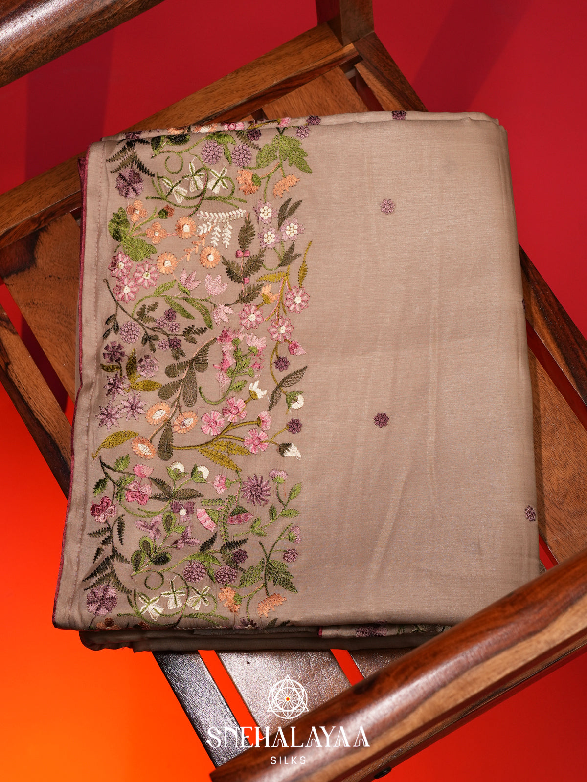 Cream Raw Silk Saree