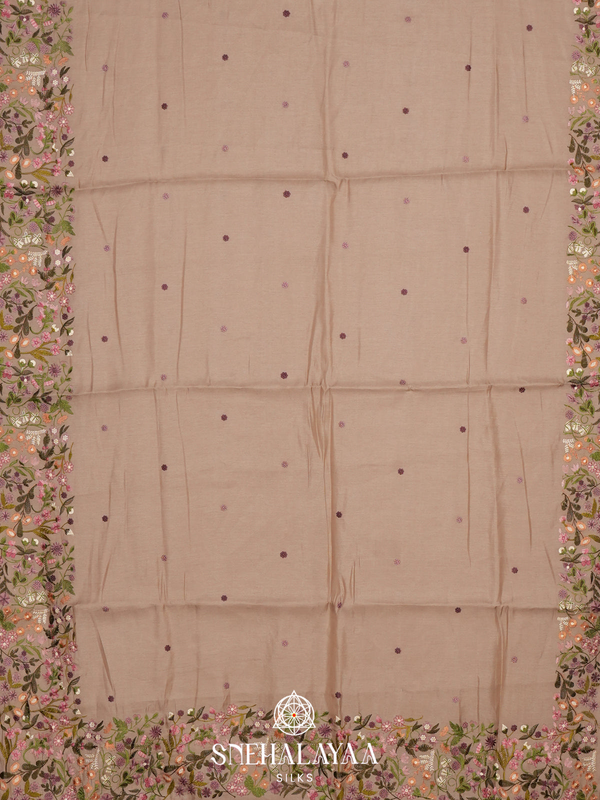 Cream Raw Silk Saree