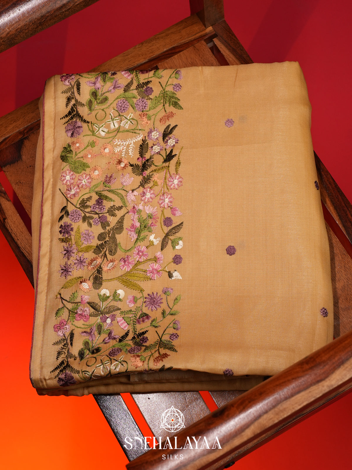 Yellow Raw Silk Saree