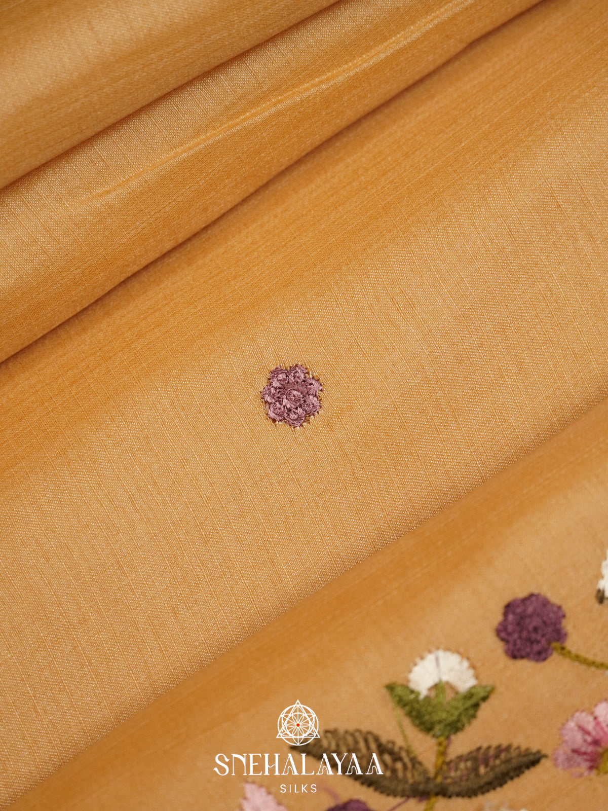Yellow Raw Silk Saree