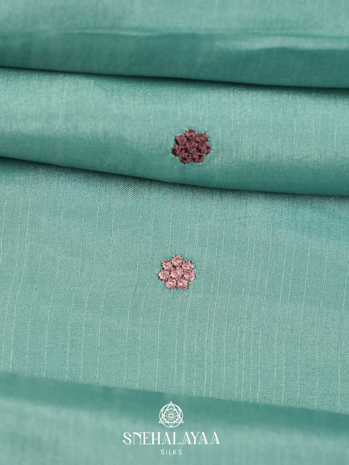 Mint Green Raw Silk Saree