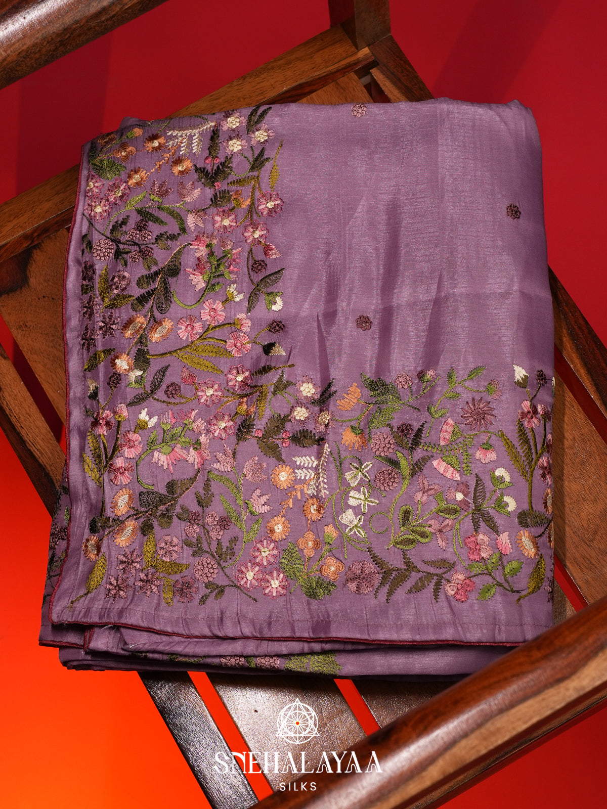 Lilac Raw Silk Saree